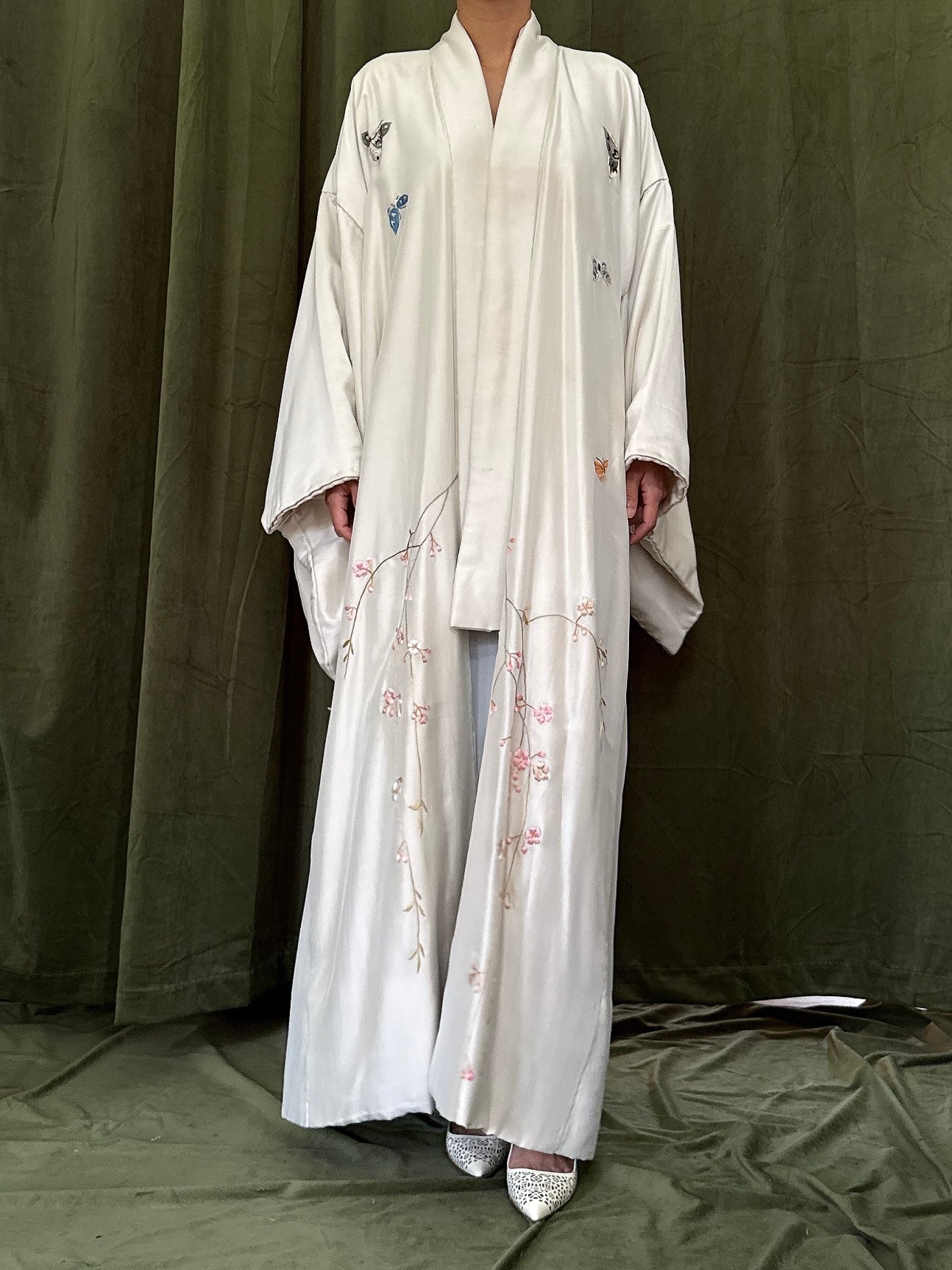 Antique Silk Butterfly Kimono - OSFM
