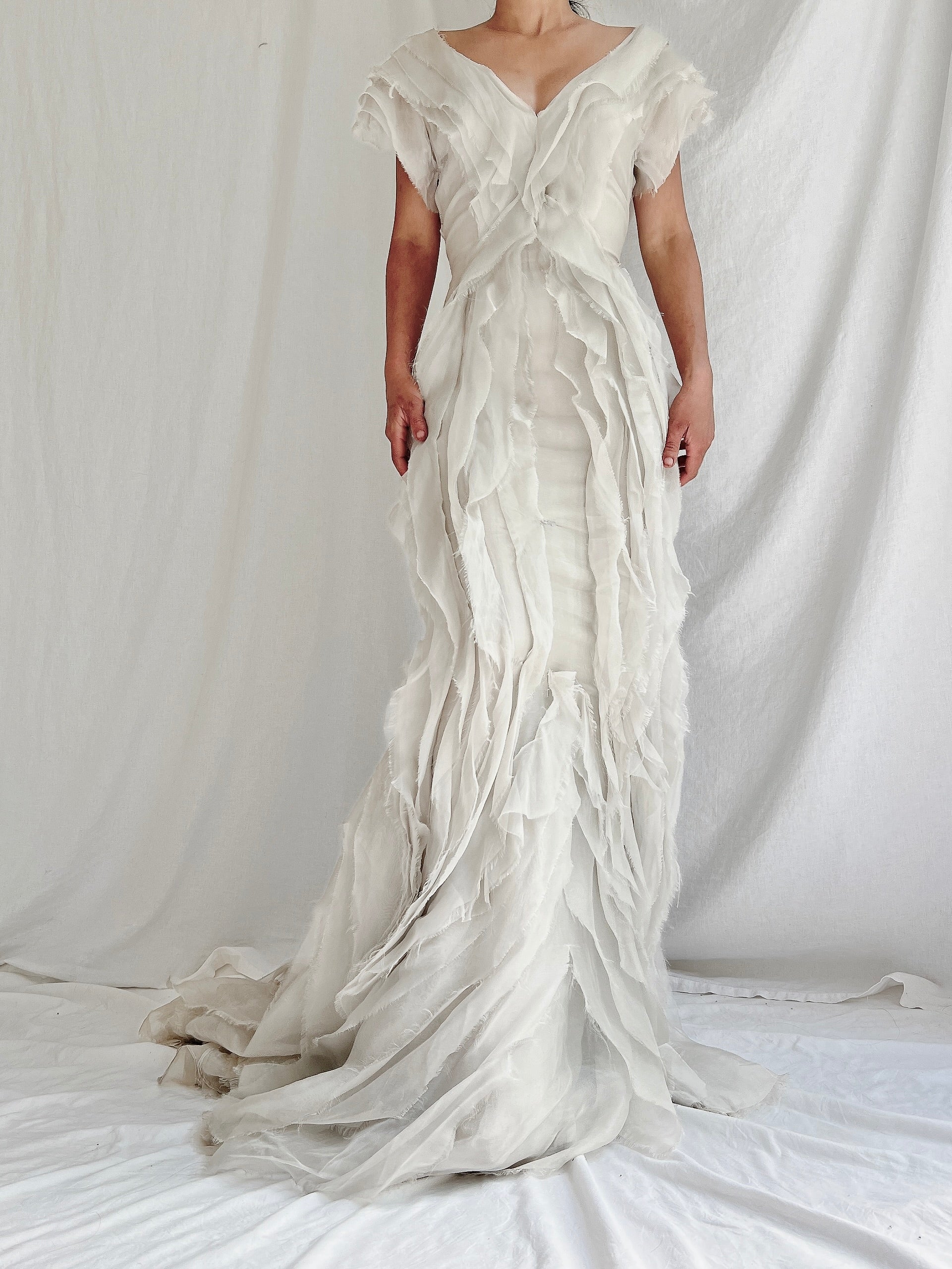 Vintage Dove Gray J. Mendel Silk Gown - XS/2