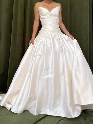 1980s Marisa Silk Dropwaist Gown - M