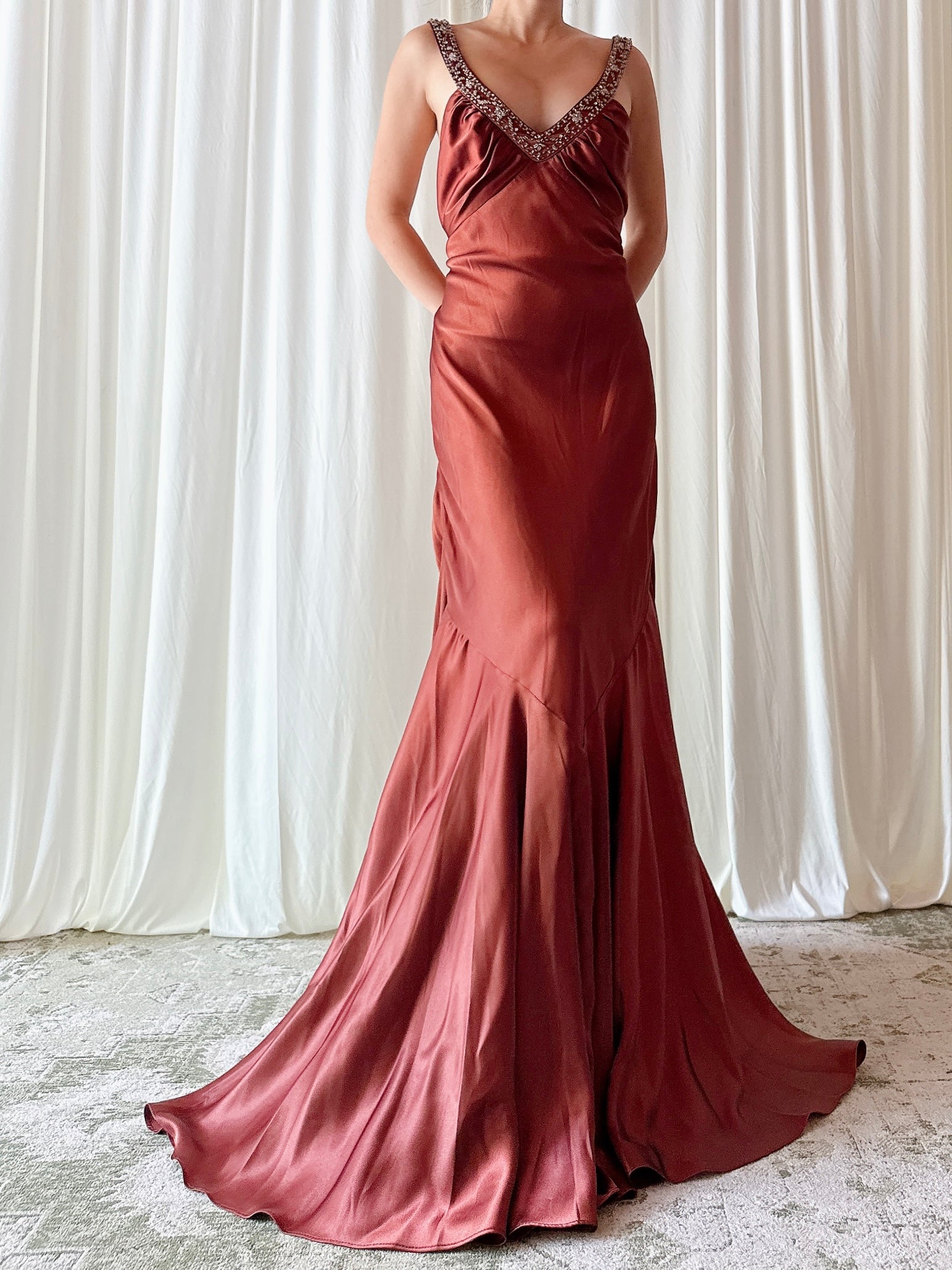 Vintage Azzaro Paris Copper Dress - Size 8