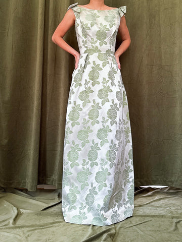 1960s Satin Brocade Dress - XS