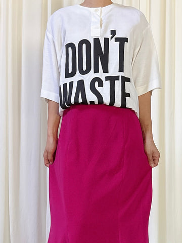 Vintage “Don’t Waste” John Ribbe Linen T-Shirt Size 38