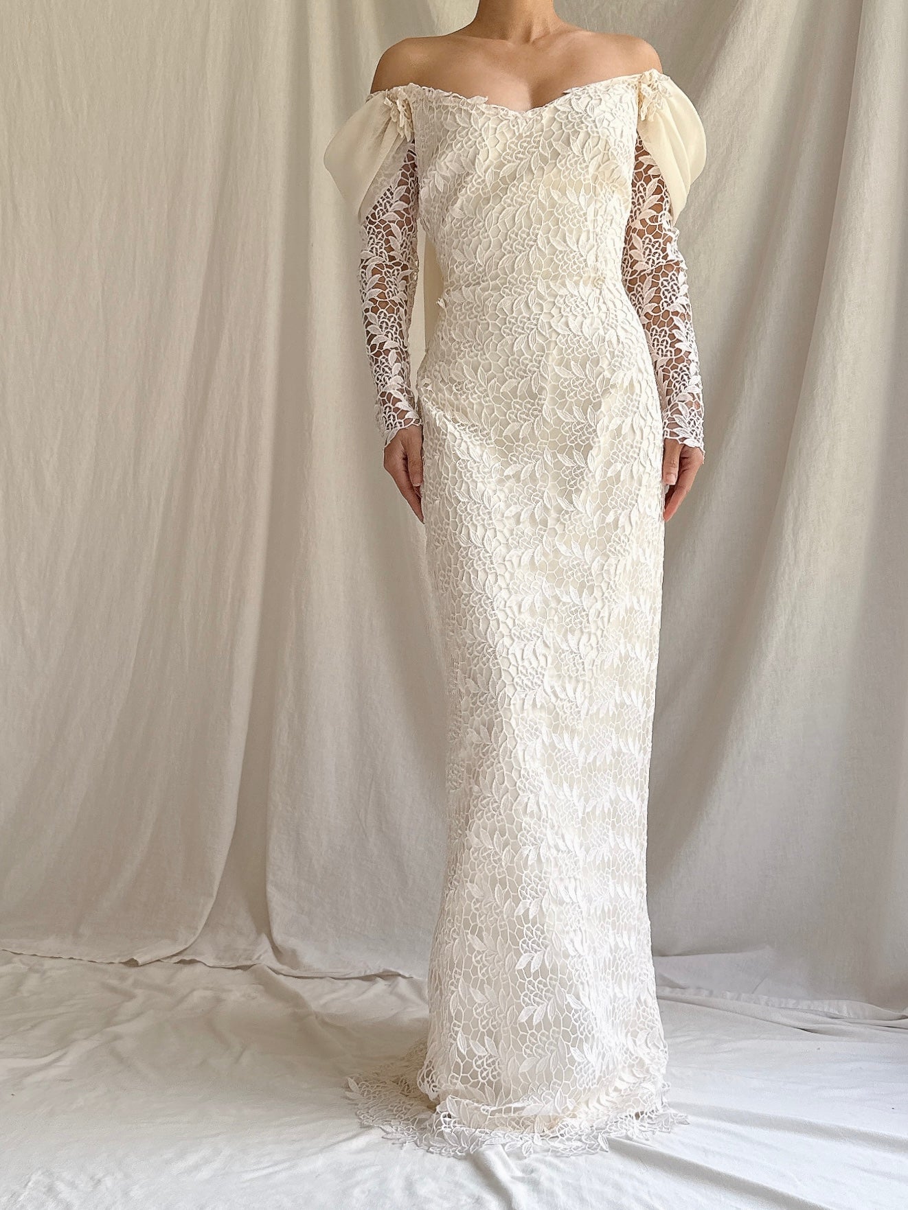 Vintage Off-the-Shoulder Dress - XS/S