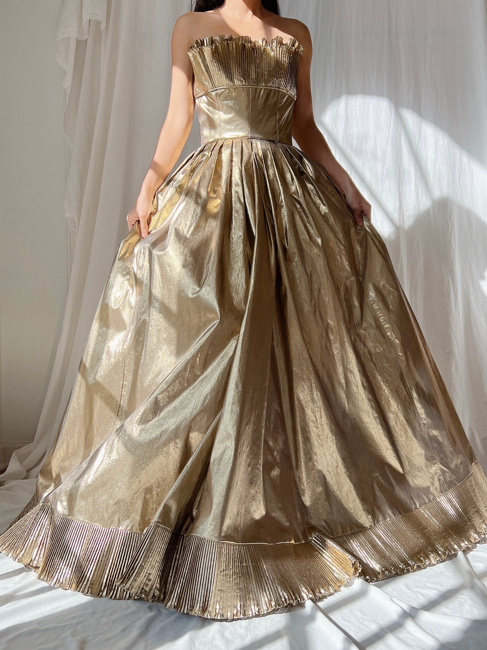 Vintage Victor Costa Gold Lurex Gown - S/6”