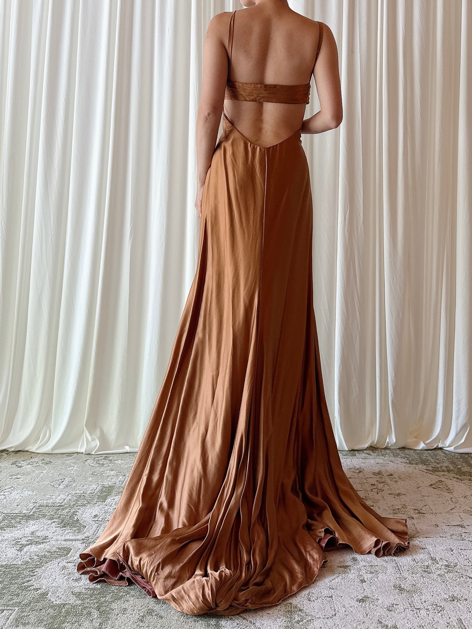 Vintage Gatti Nolli Brown Silk Gown - IT 46