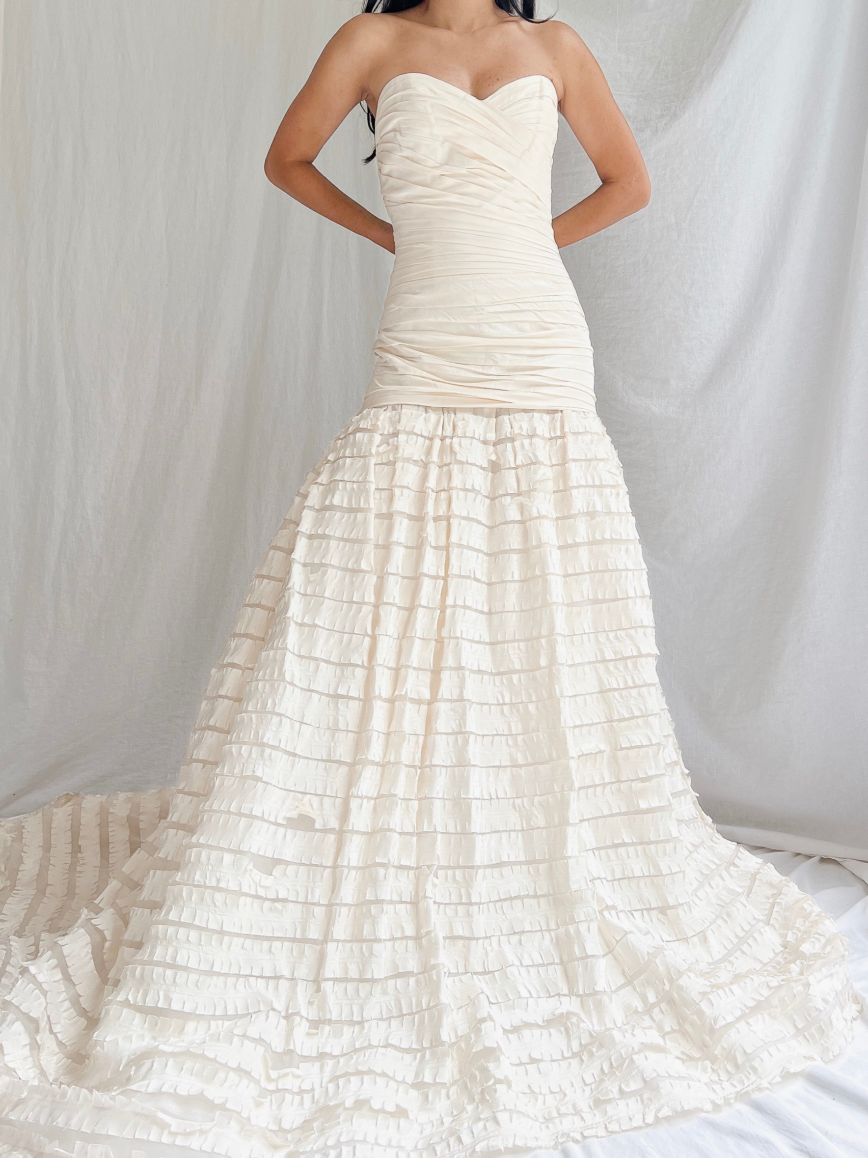 RESERVED Liancarlo Couture Silk Dropped Waist Gown - S/6