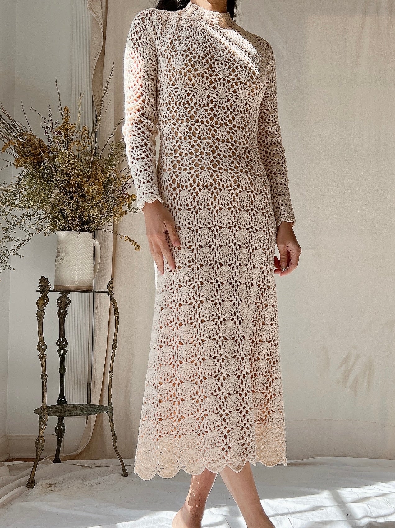 1970s Crochet Midi Dress - XS/S