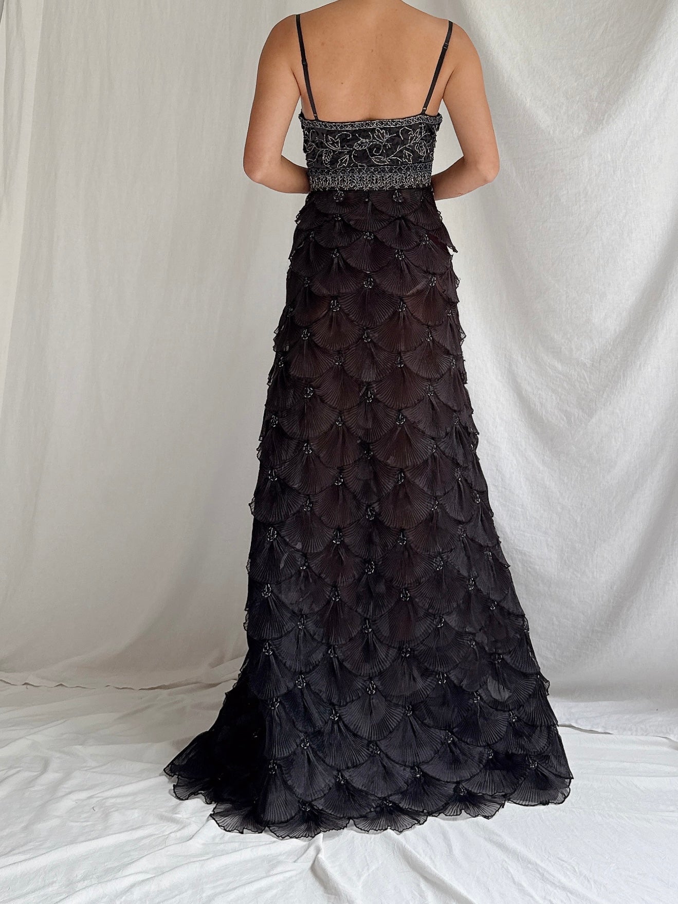 Vintage Scalloped Organza Dress - S