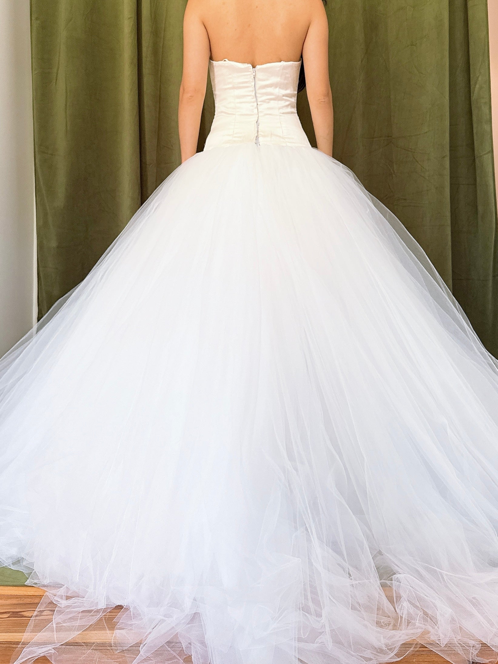 Lazaro Drop waist Silk Tulle Gown - S