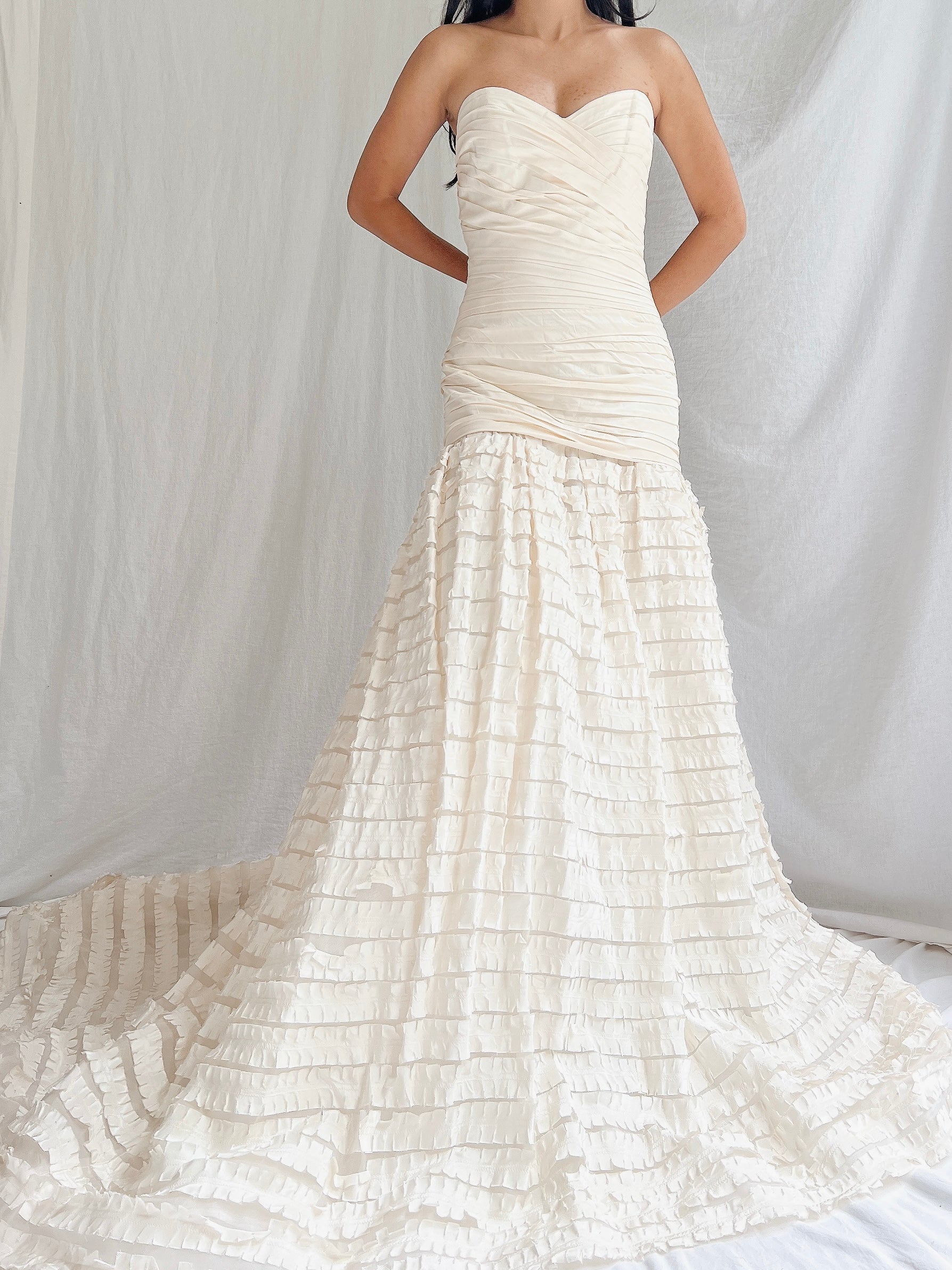 RESERVED Liancarlo Couture Silk Dropped Waist Gown - S/6