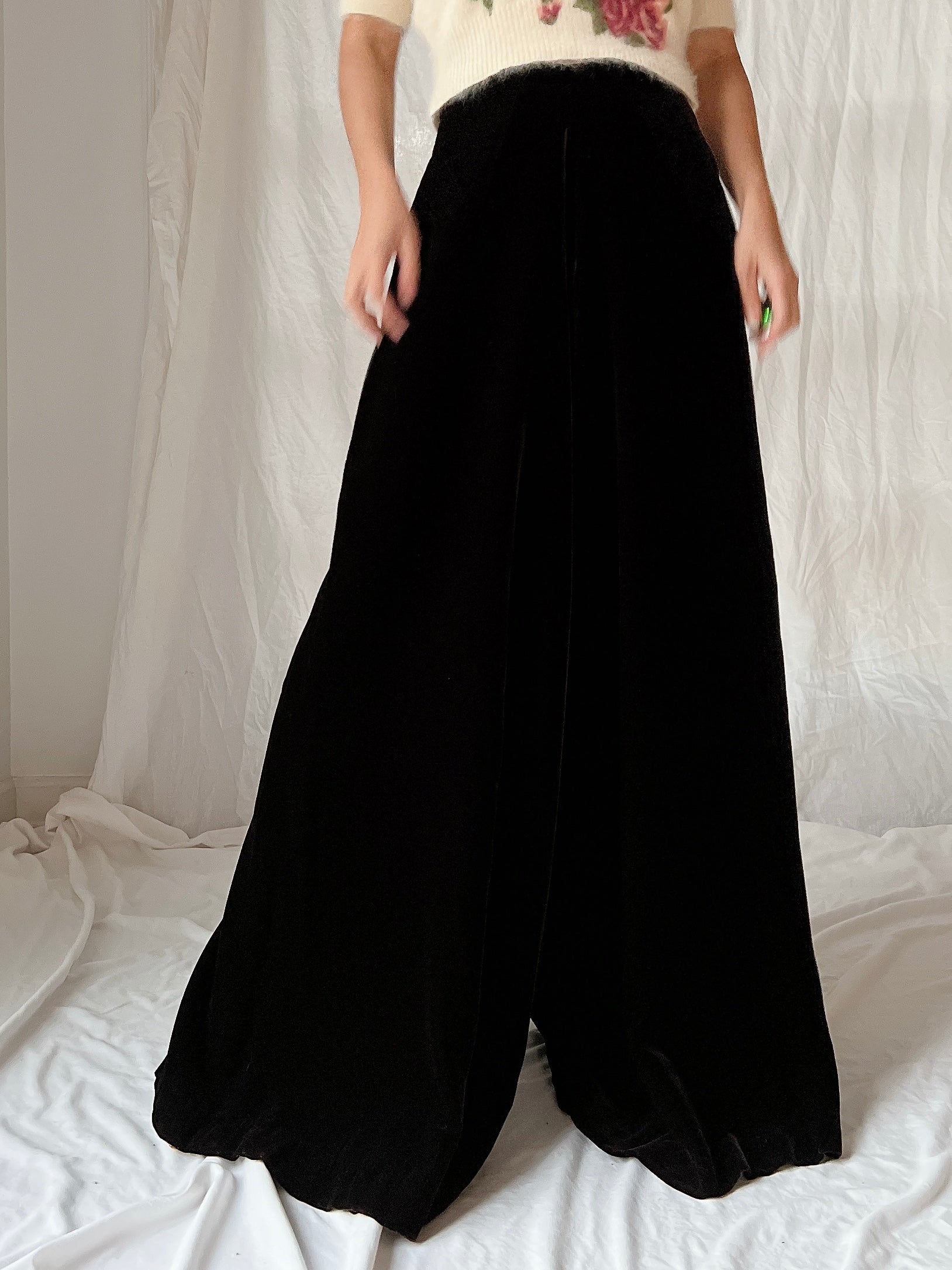 Vintage Velvet Palazzo Pants - S