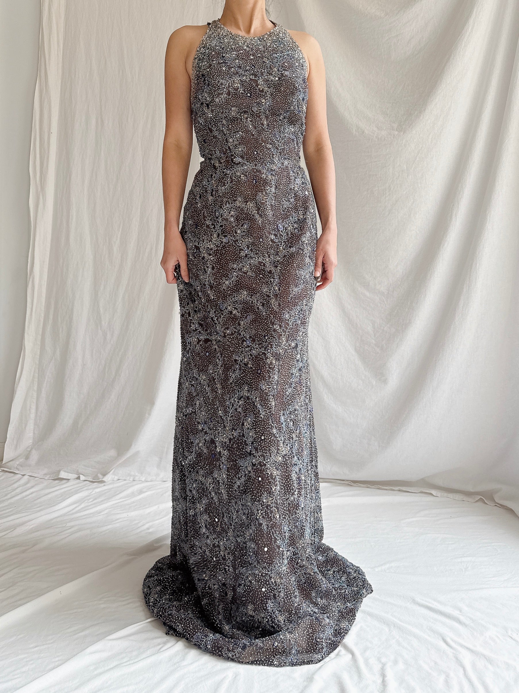 Vintage YSA Makino Fully Beaded Gown - S/M