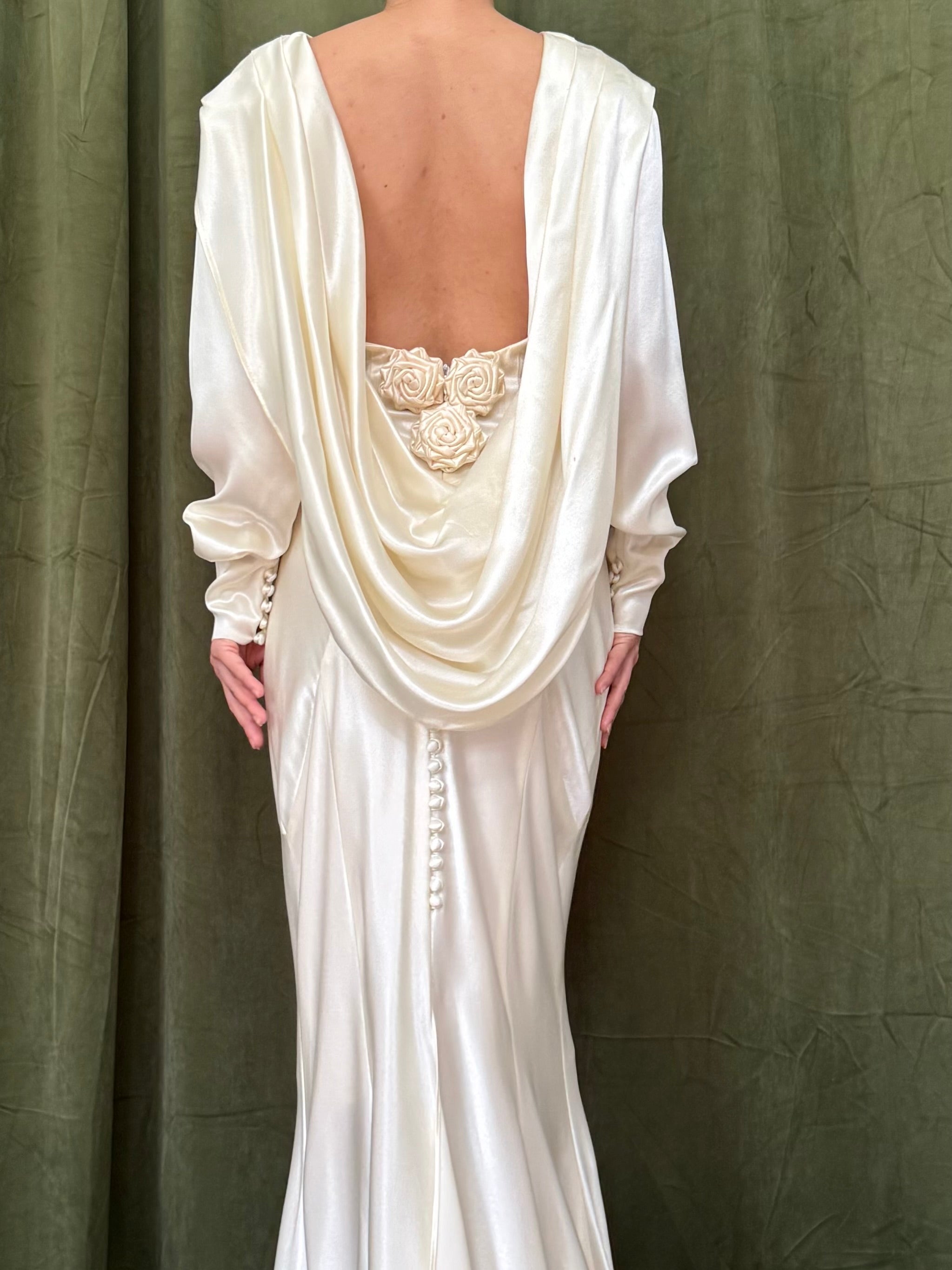 1980s Satin Bias Cut Dress - S-M
