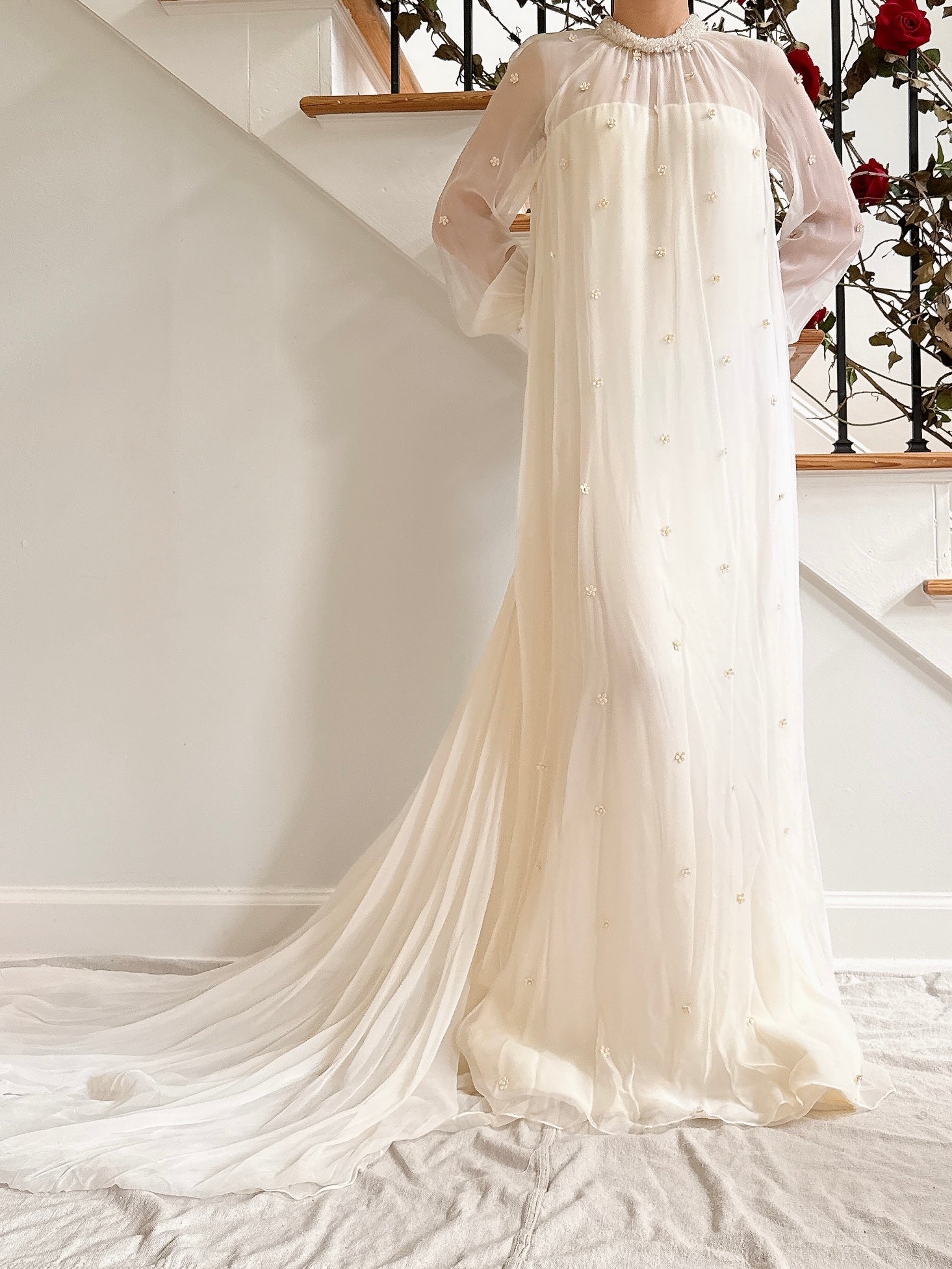 1960s Chiffon Gown - S
