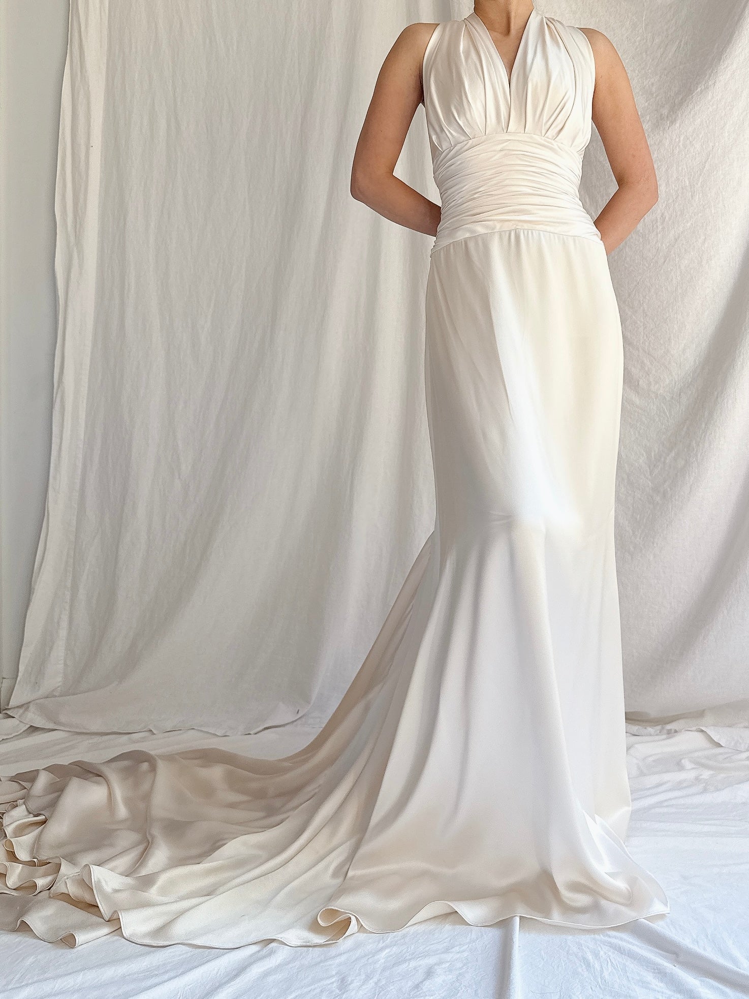 Vintage Romona Keveza Silk Charmeuse Gown - XS