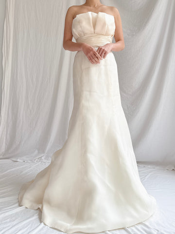 Monique Llhuilier Silk Organza Gown - S/4