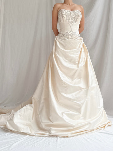 Vintage Sassi Holfold UK Silk Bustier Gown - M/10