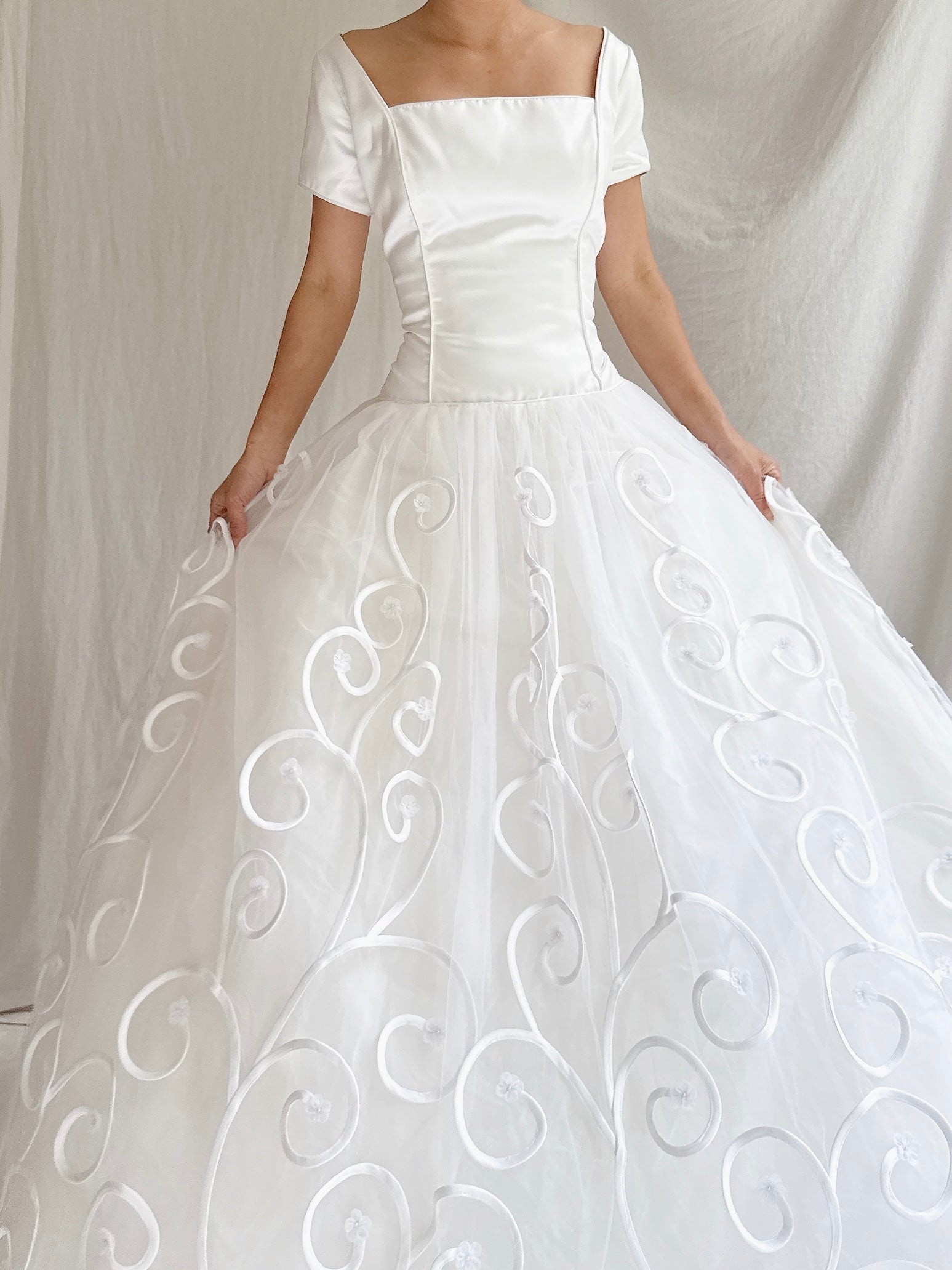 2000s Robert Legere Tulle Swirl Gown - M/8