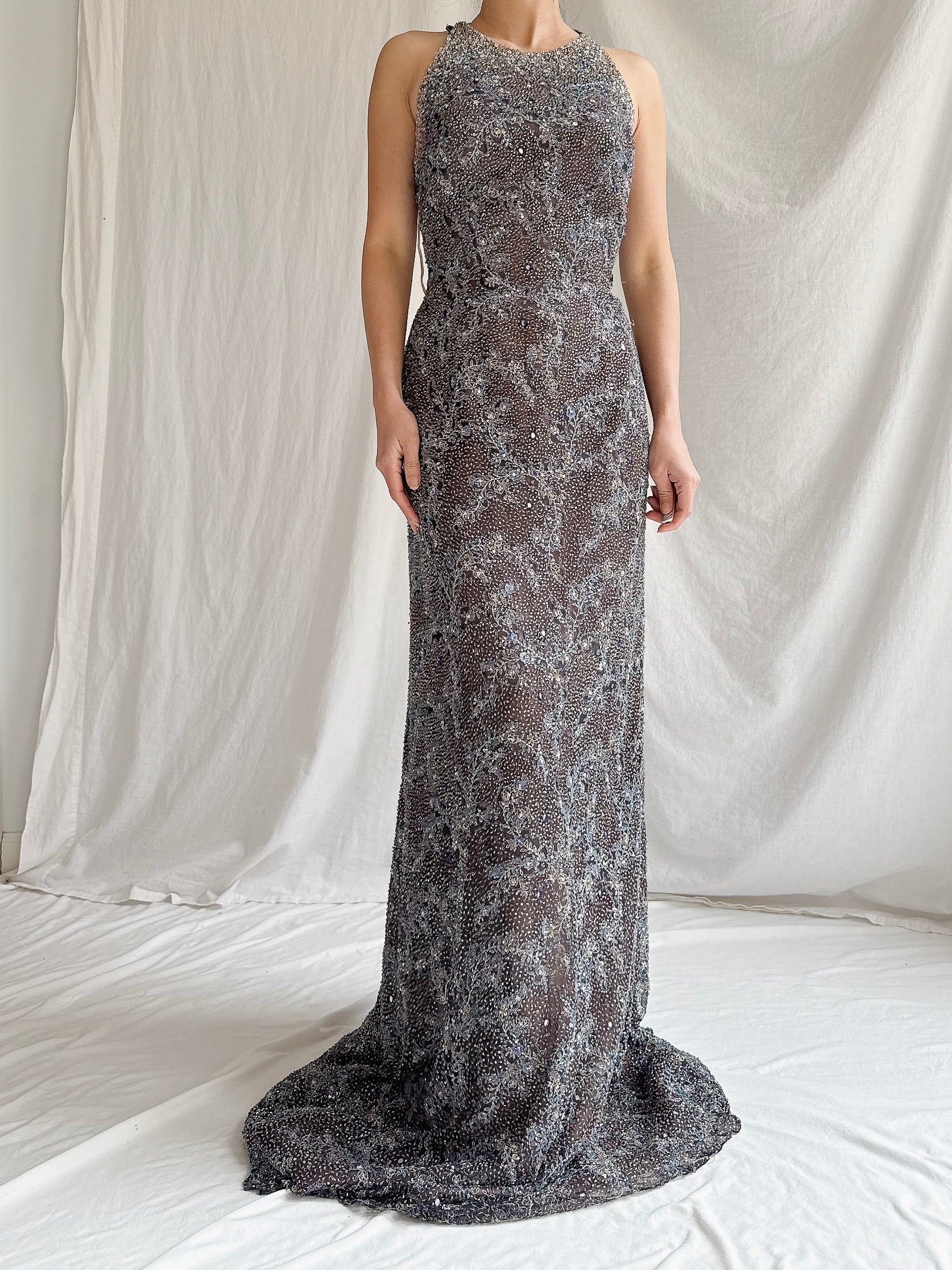 Vintage YSA Makino Fully Beaded Gown - S/M