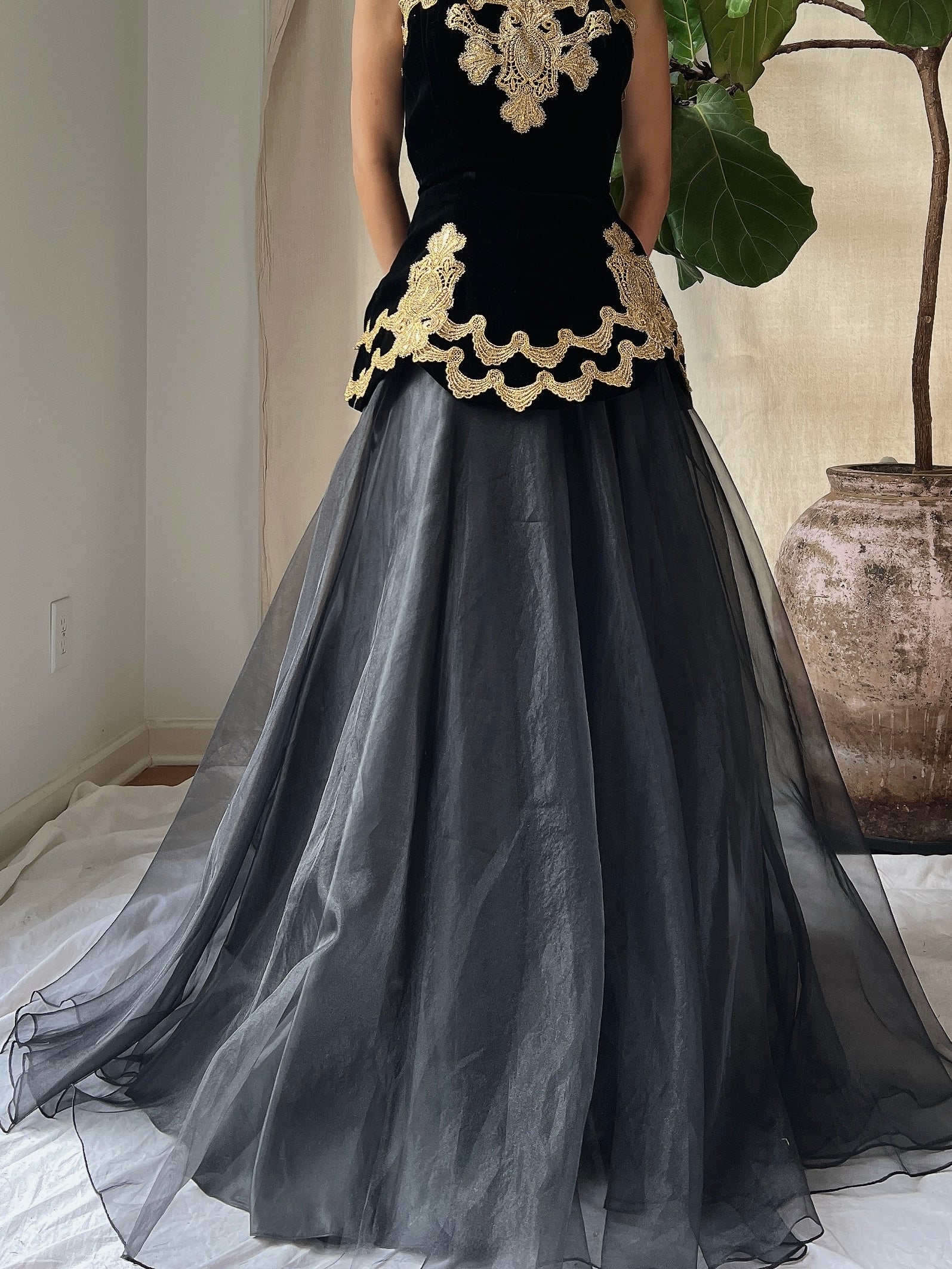 Vintage Voile Full Chiffon Skirt - S/4