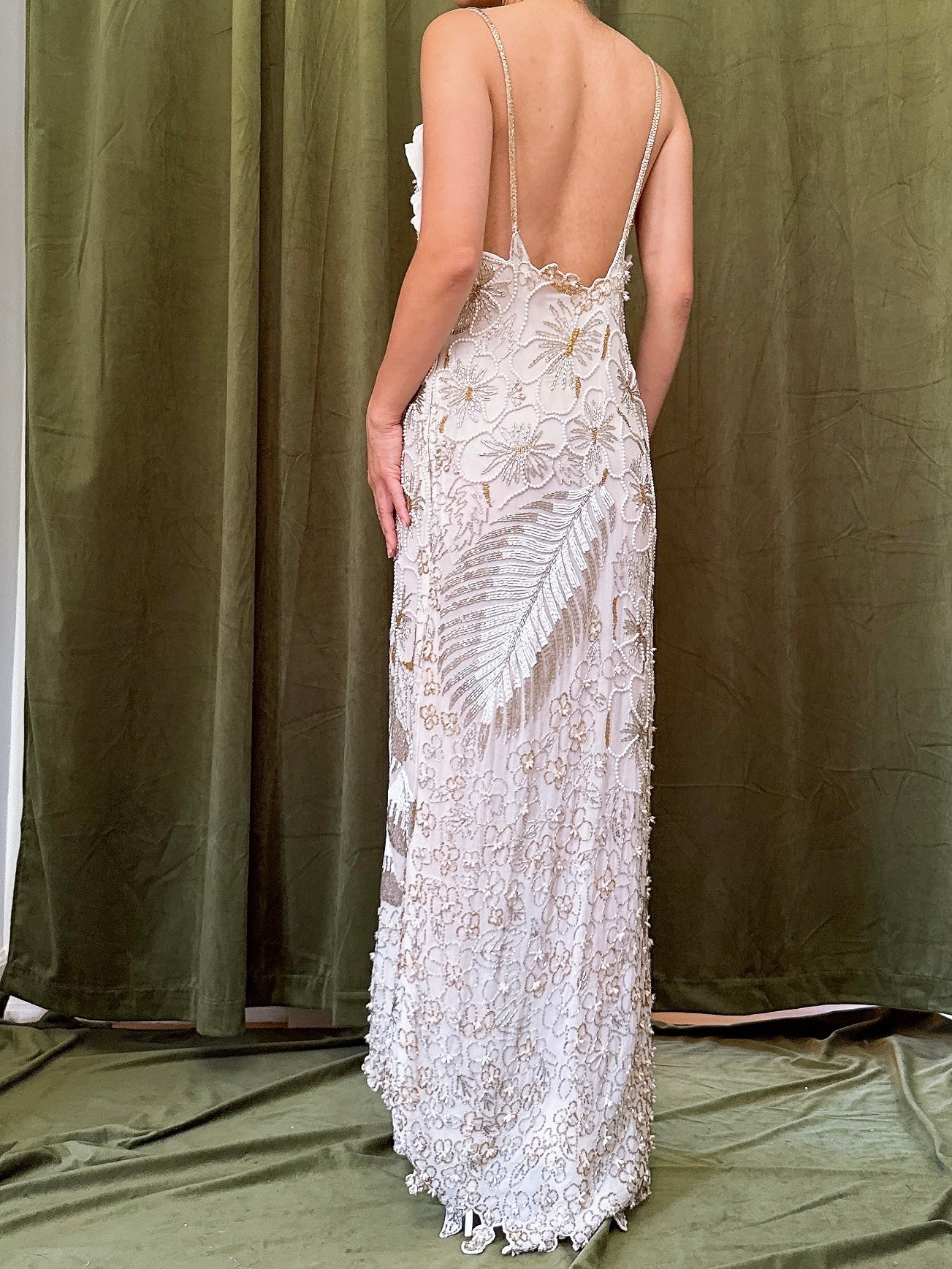 1980s Silk Beaded Dress -