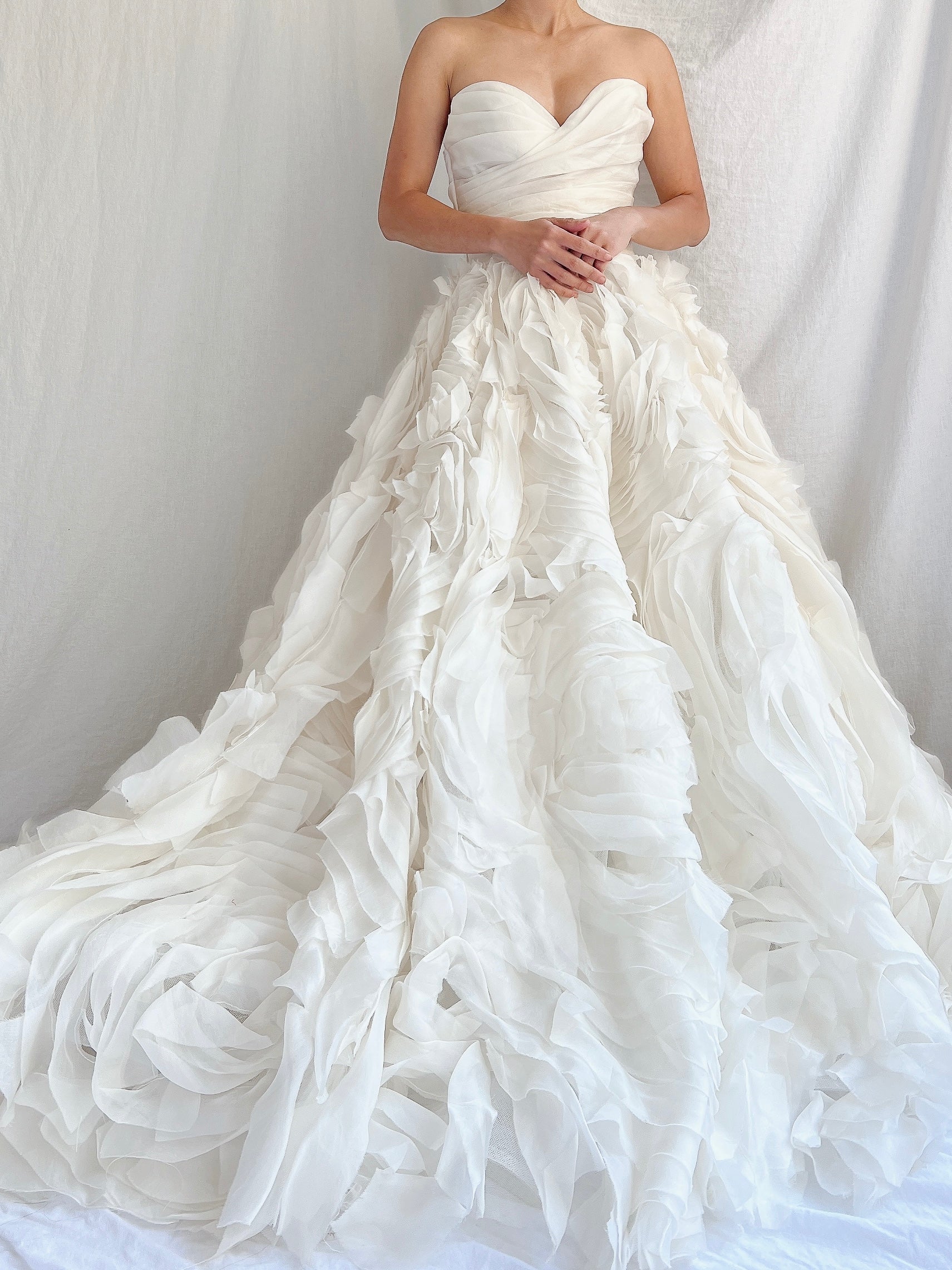 Monique Llhuilier Platinum Silk Organza Dress - XS/2