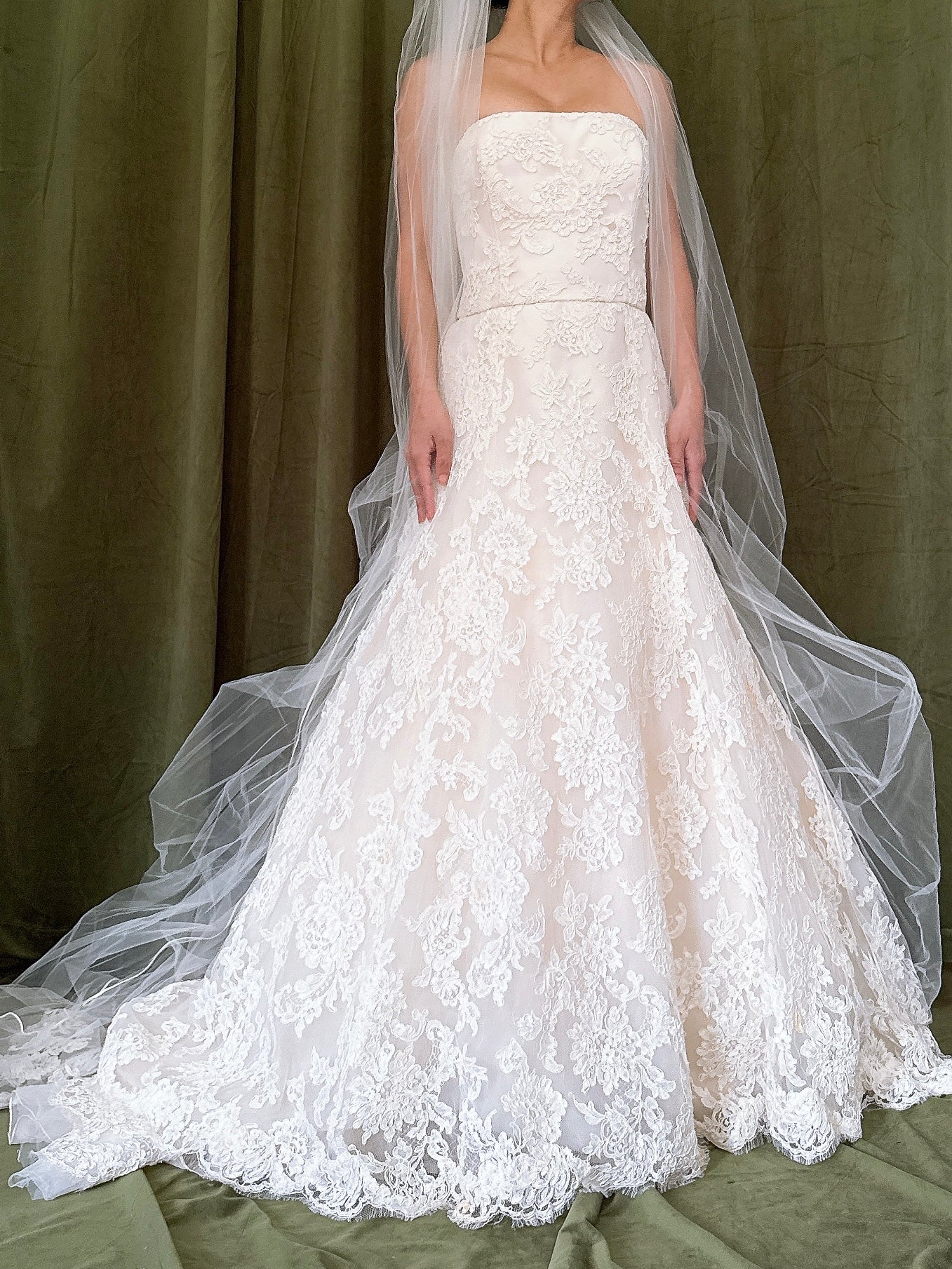 Vintage Amsale Tulle Embroidered Dress - XS