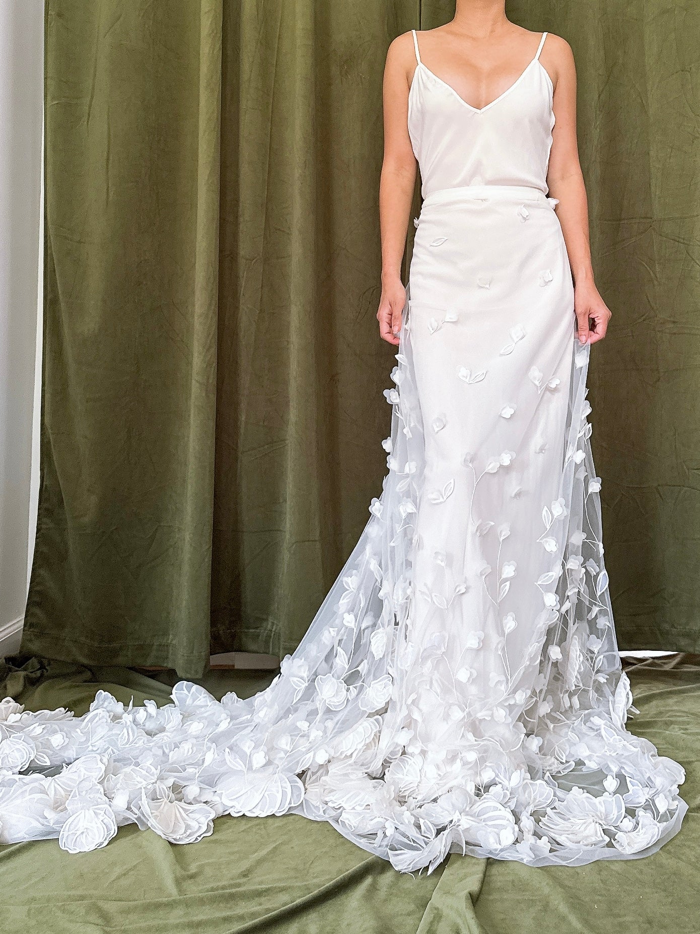 Silk Slip and Organza Skirt Set - M