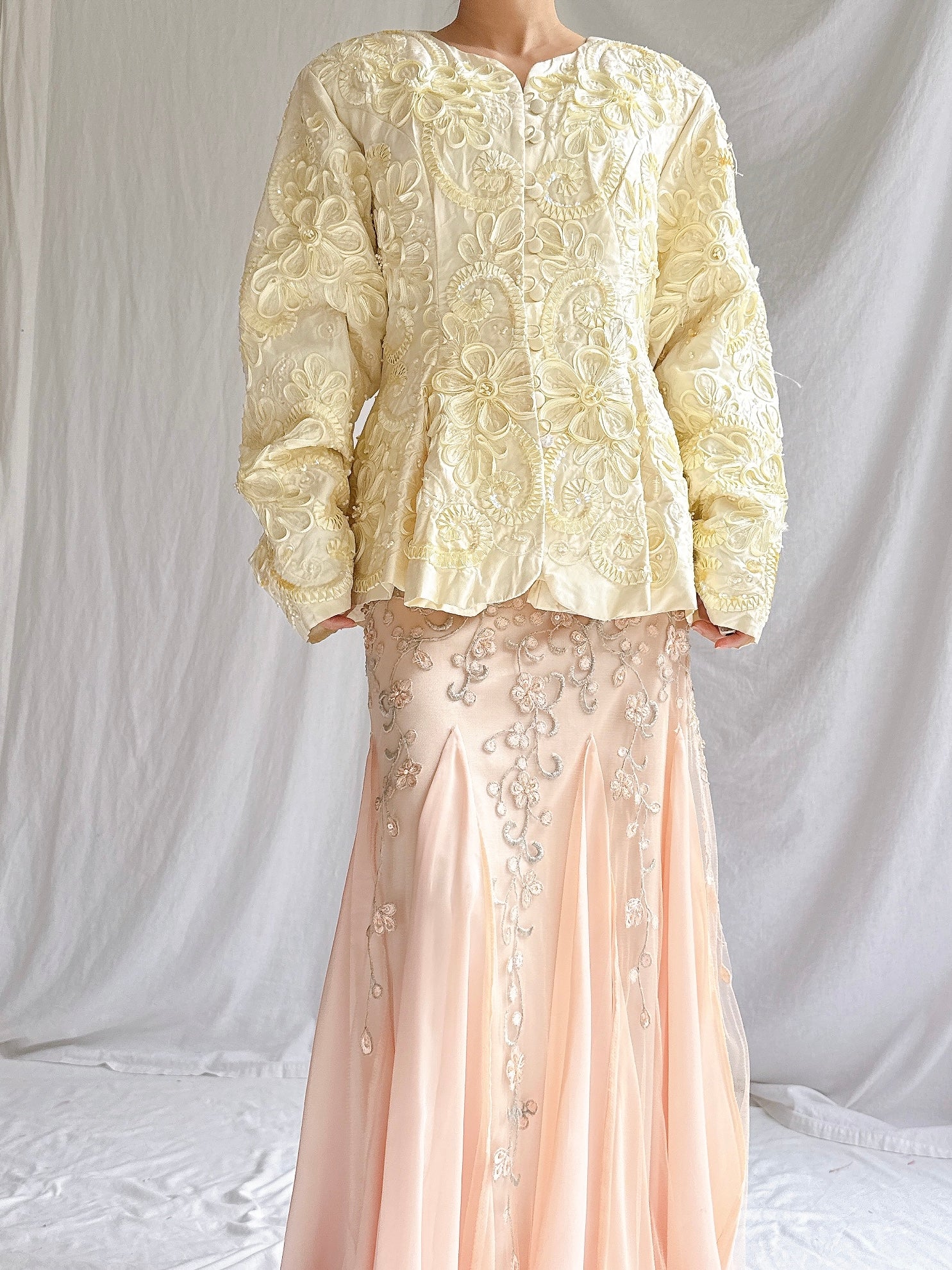 Vintage Holland Silk Embroidered Top - M