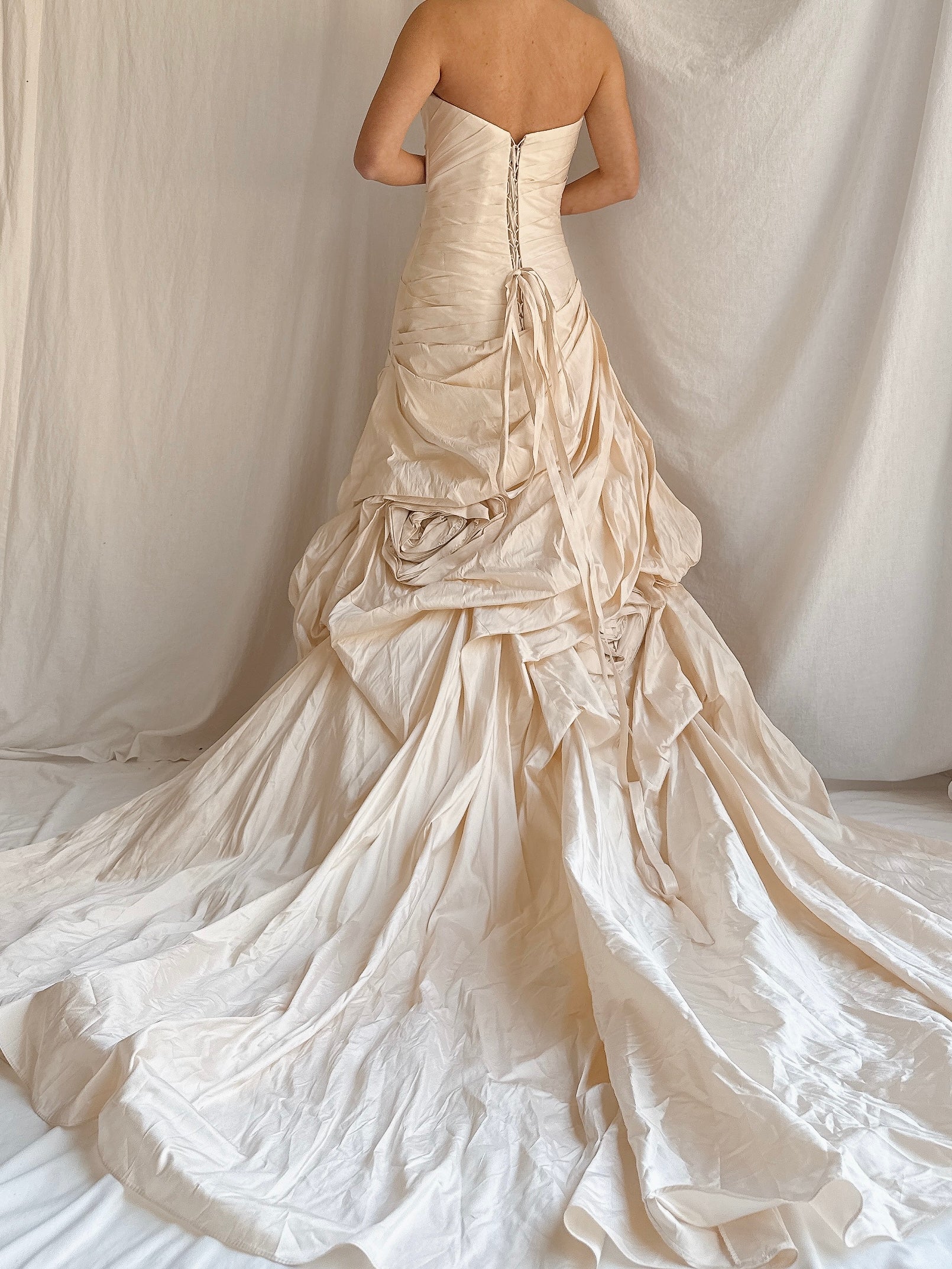 RESERVED for Callie Vintage Martina Liana Silk Draped Gown - S-M
