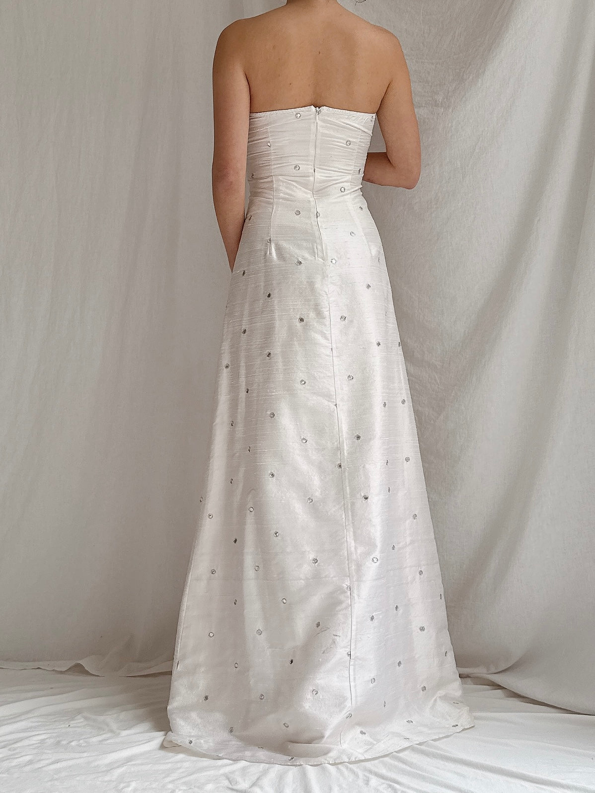 Vintage Strapless Mirrored Column Dress - M/8