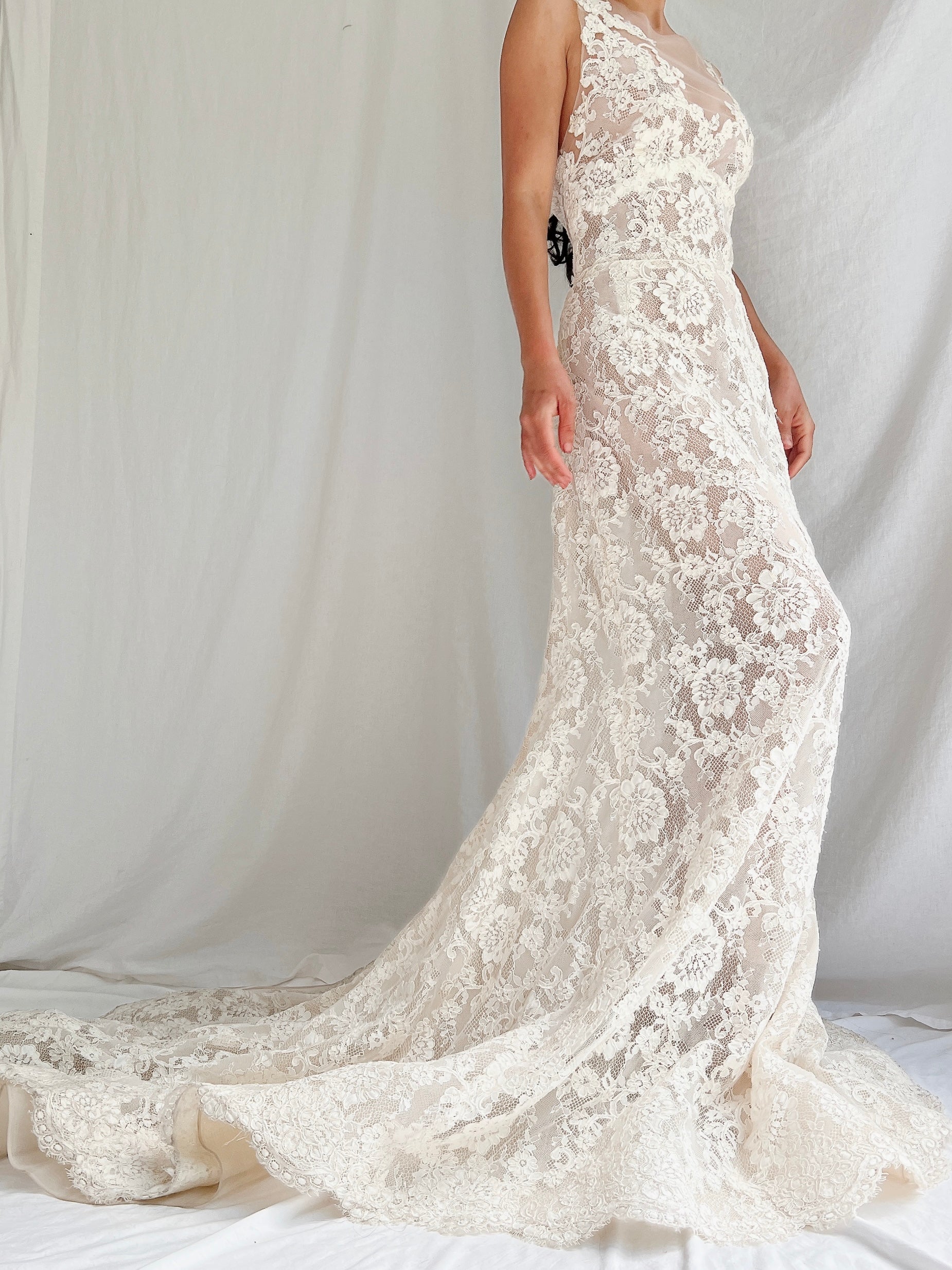 Liancarlo Couture Sheer Lace Gown - 6