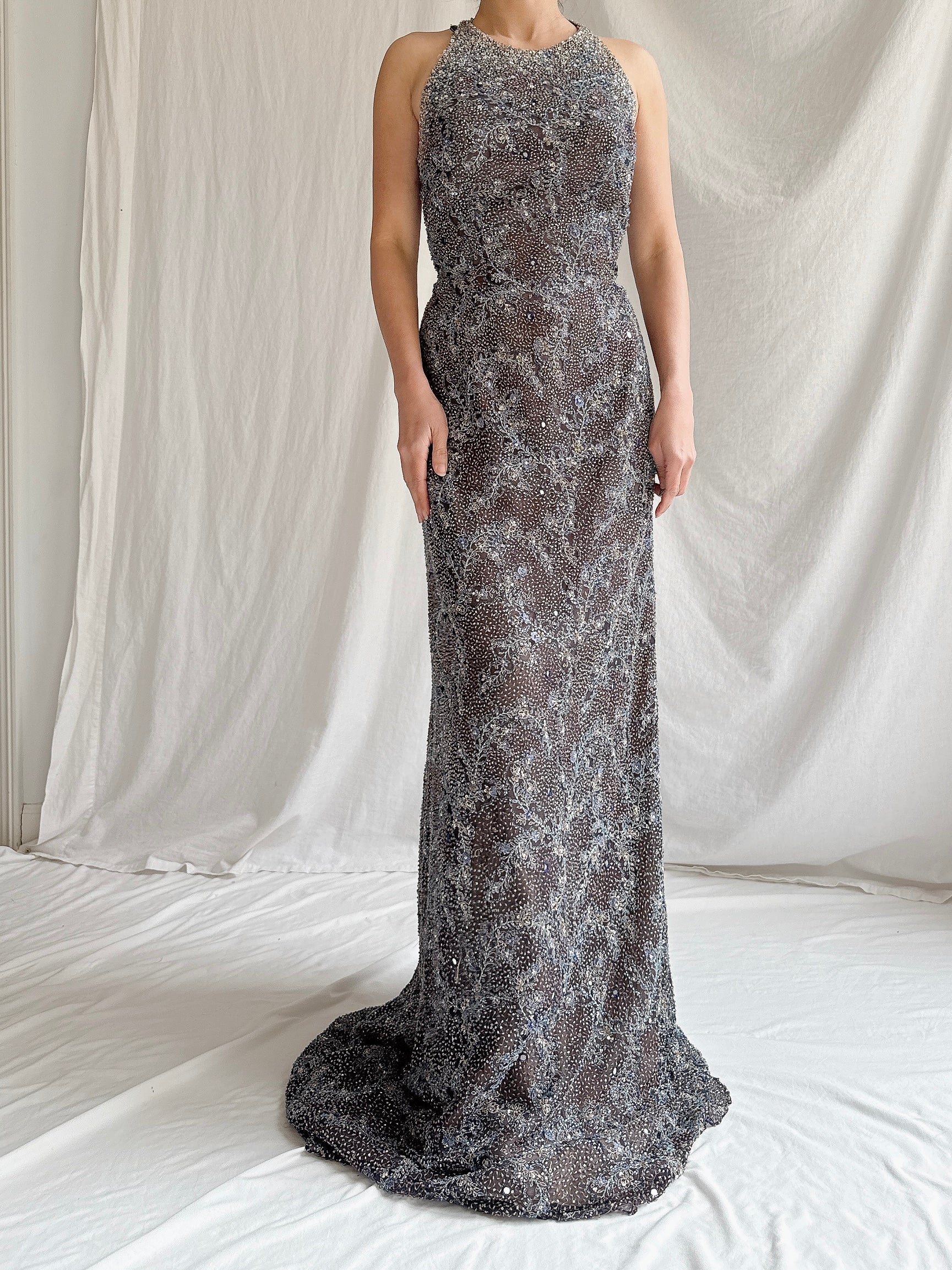 Vintage YSA Makino Fully Beaded Gown - S/M