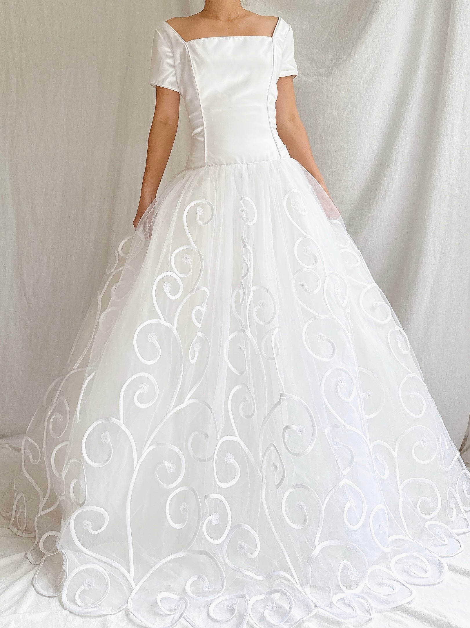 2000s Robert Legere Tulle Swirl Gown - M/8