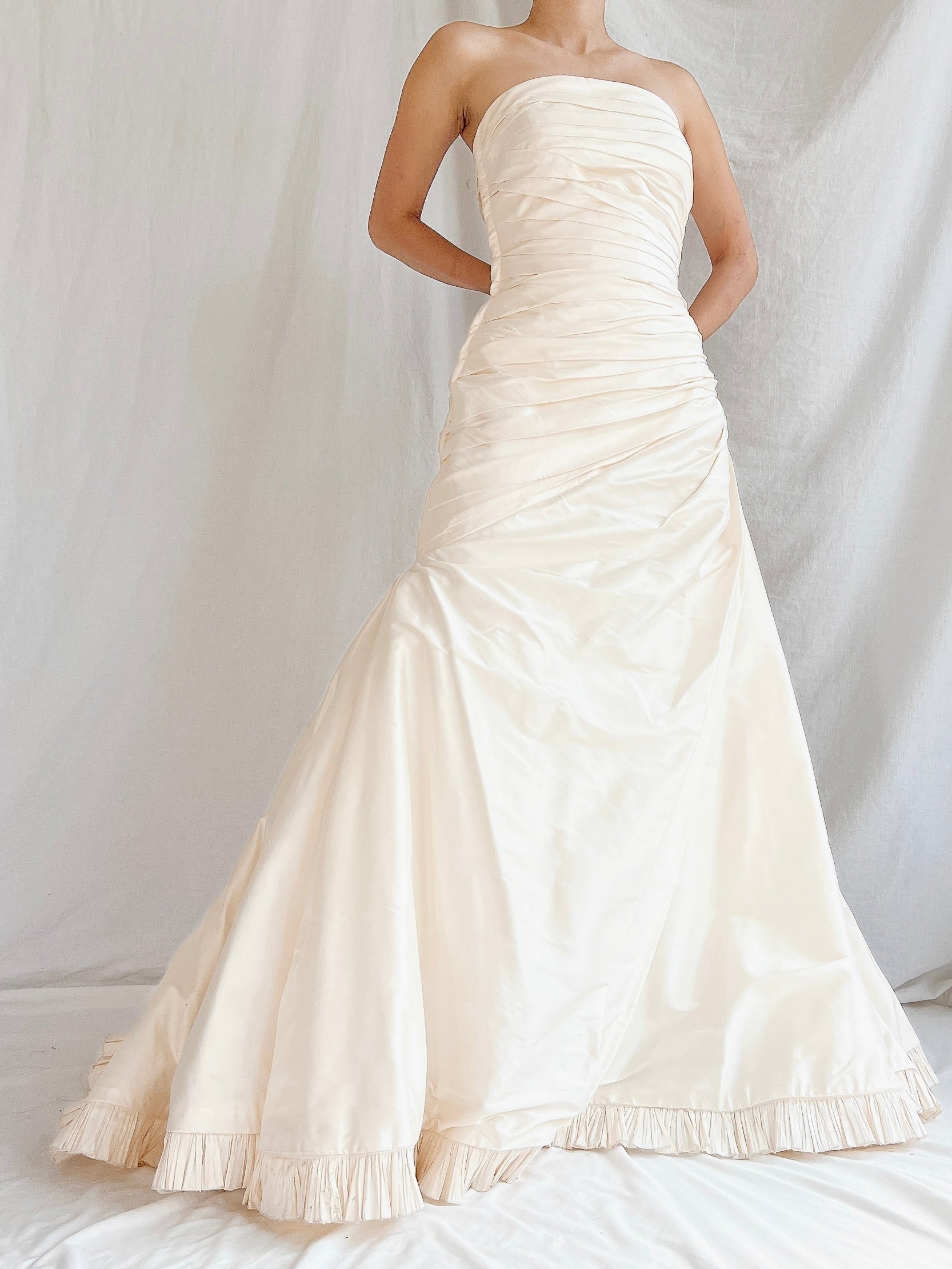 Vintage Pronovias Italian Silk Faille Gown - S/6