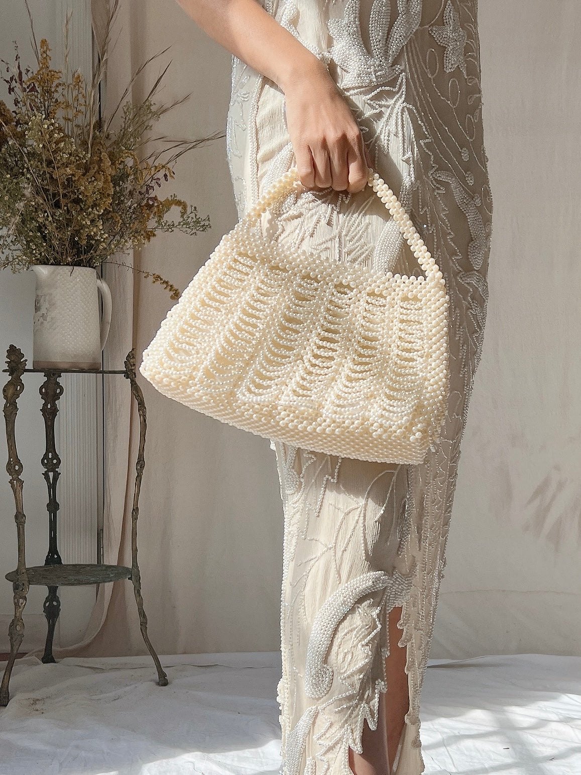 Vintage Pearl String Purse