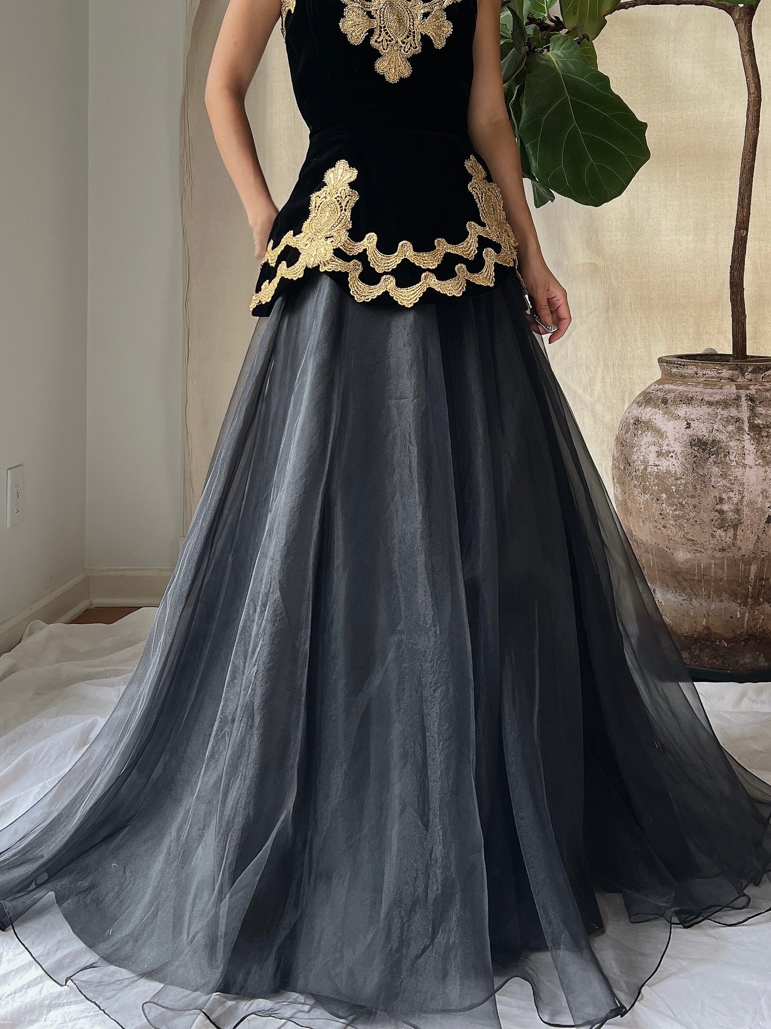 Vintage Voile Full Chiffon Skirt - S/4
