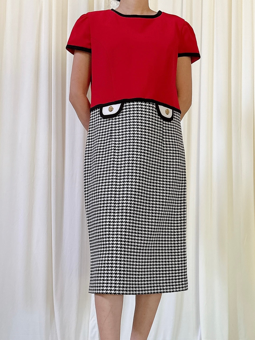 Vintage Alliage Red Jacket and Skirt 2 Piece Set - Size FR38