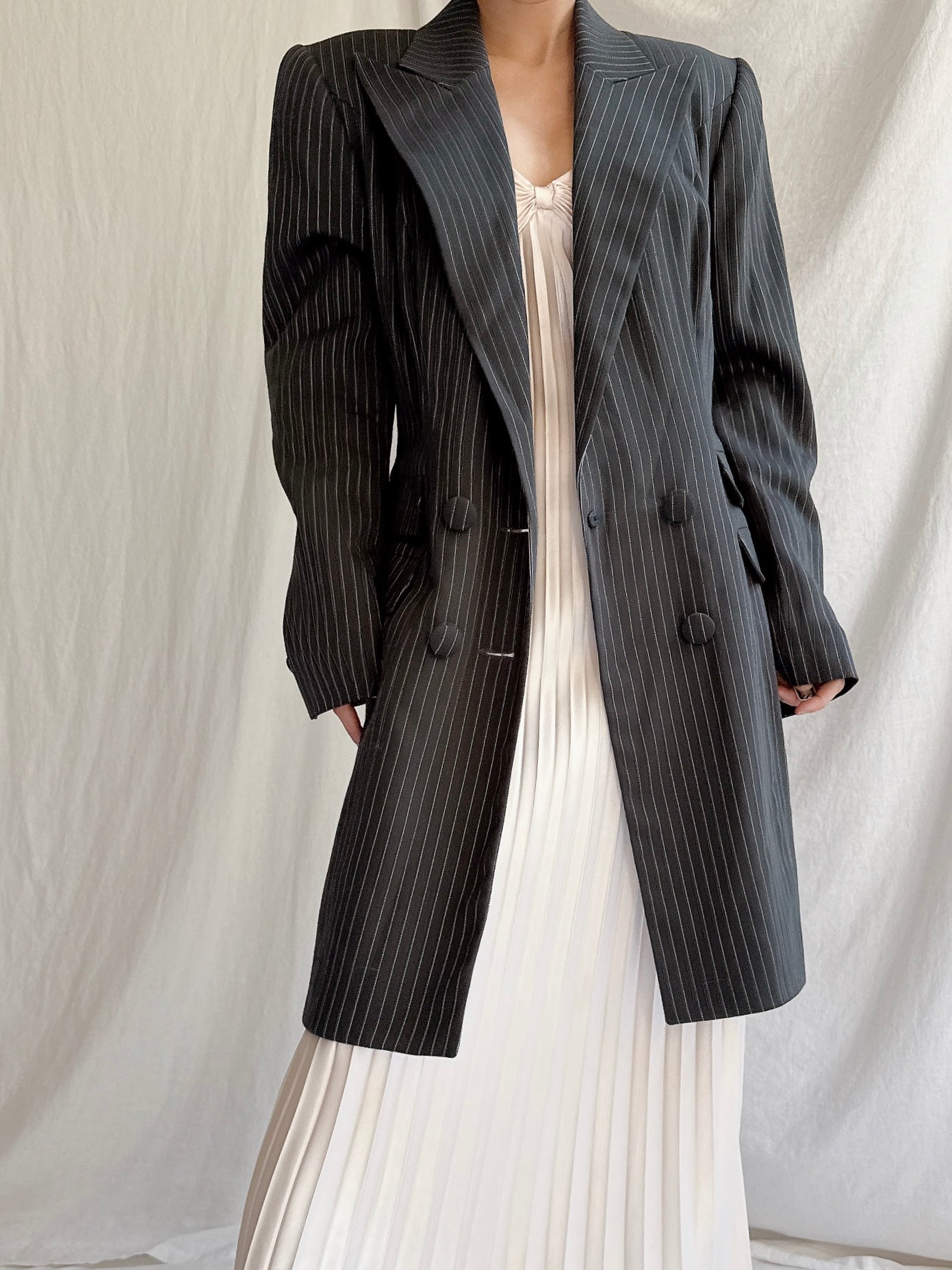 Vintage French Wool Striped Jacket - S/M