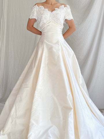 Vintage Marisa Silk and Lace Gown - S