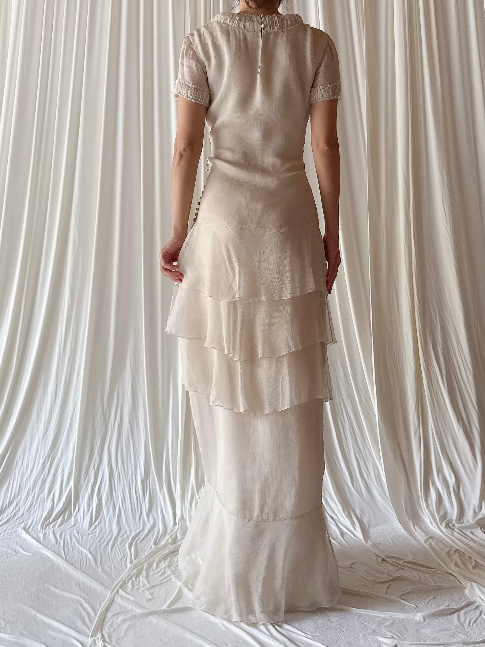 J Mendel Oyster Silk Dress - Size 4/6