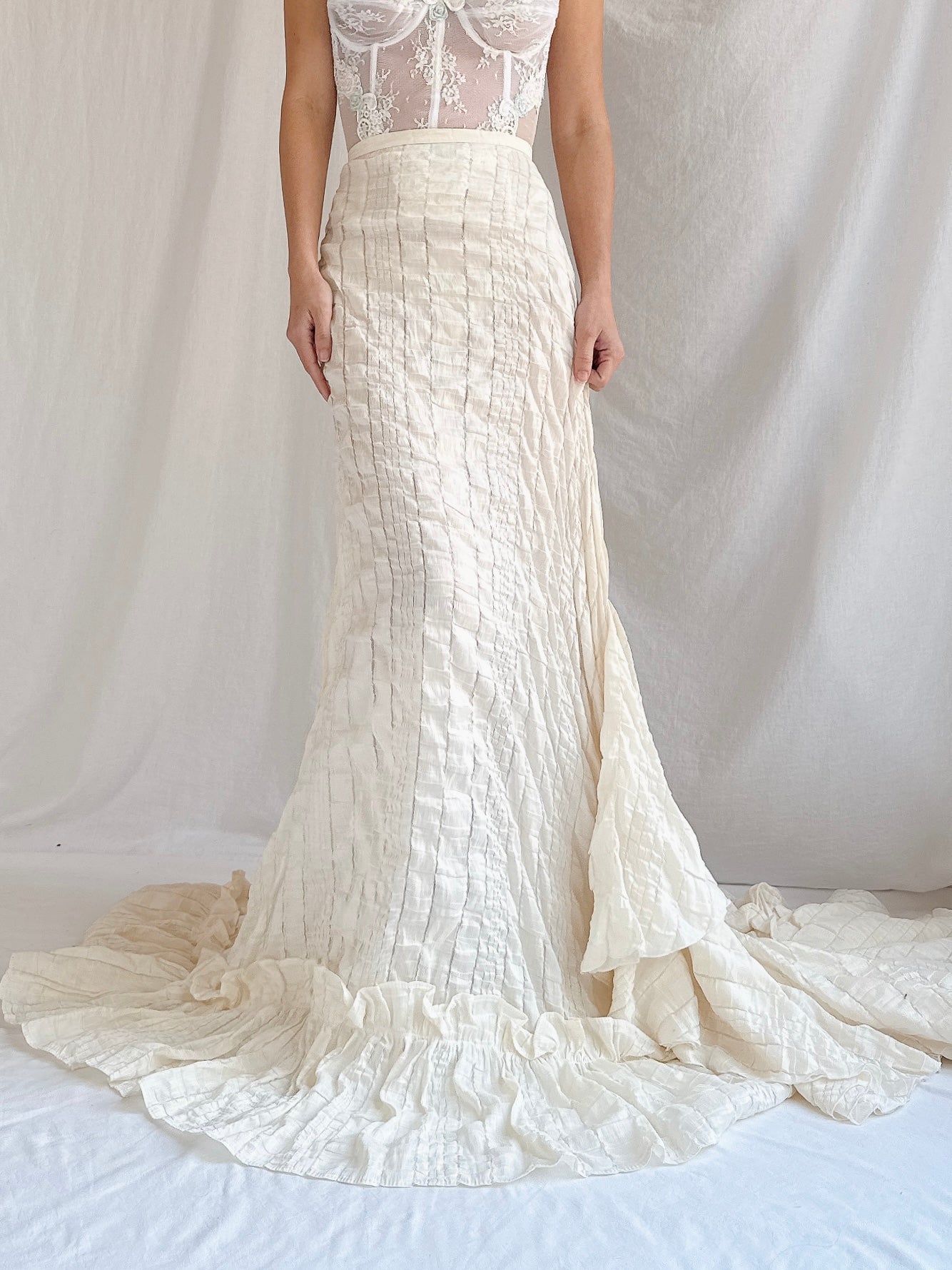 Vintage Fadi Gharib Paris Organza Woven Skirt - M/L46