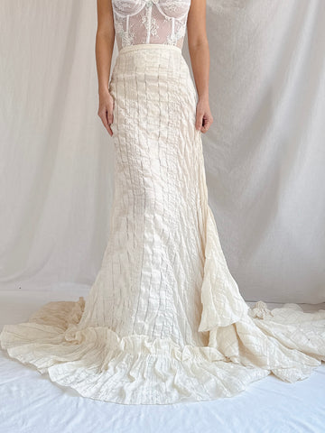 Vintage Fadi Gharib Paris Organza Woven Skirt - M/L46