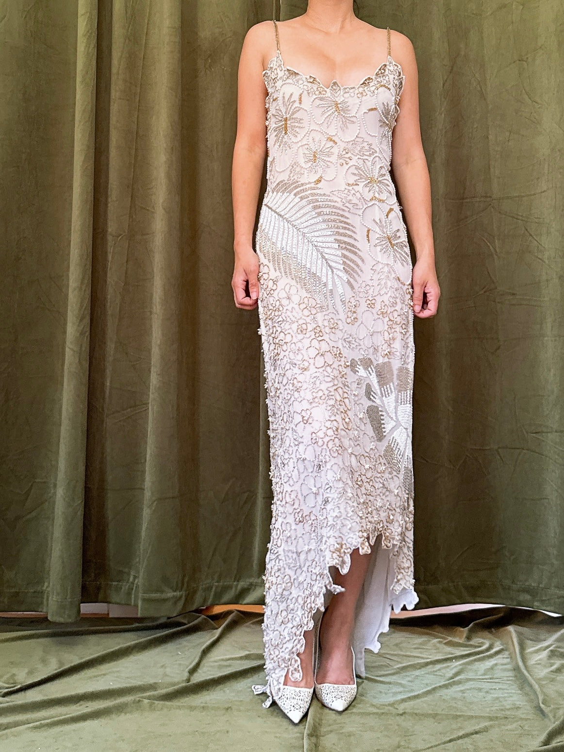 1980s Silk Beaded Dress -