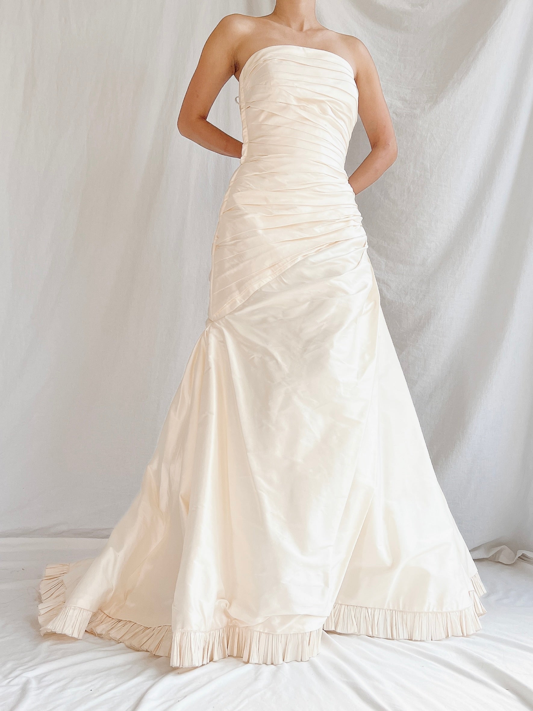 Vintage Pronovias Italian Silk Faille Gown - S/6