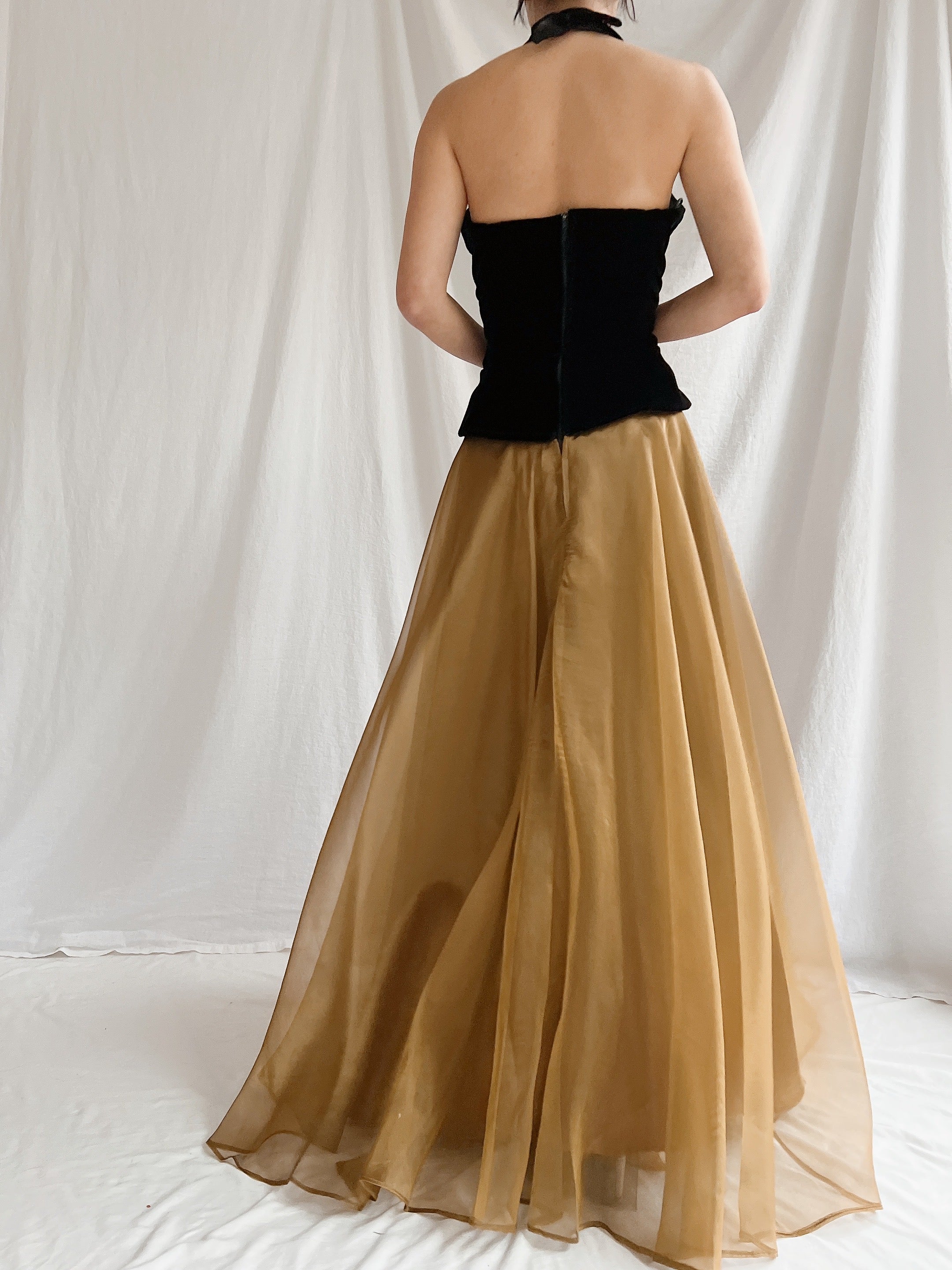 1980s New-Look Two-Tone Dress - S/M