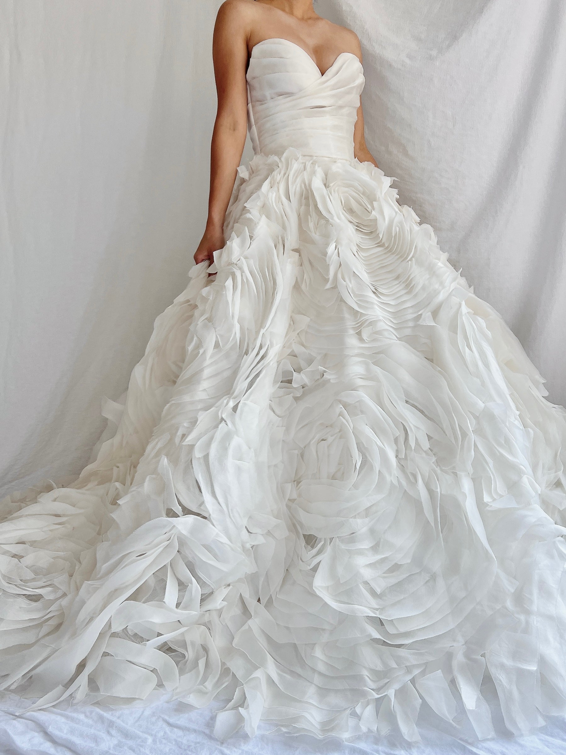 Monique Llhuilier Platinum Silk Organza Dress - XS/2