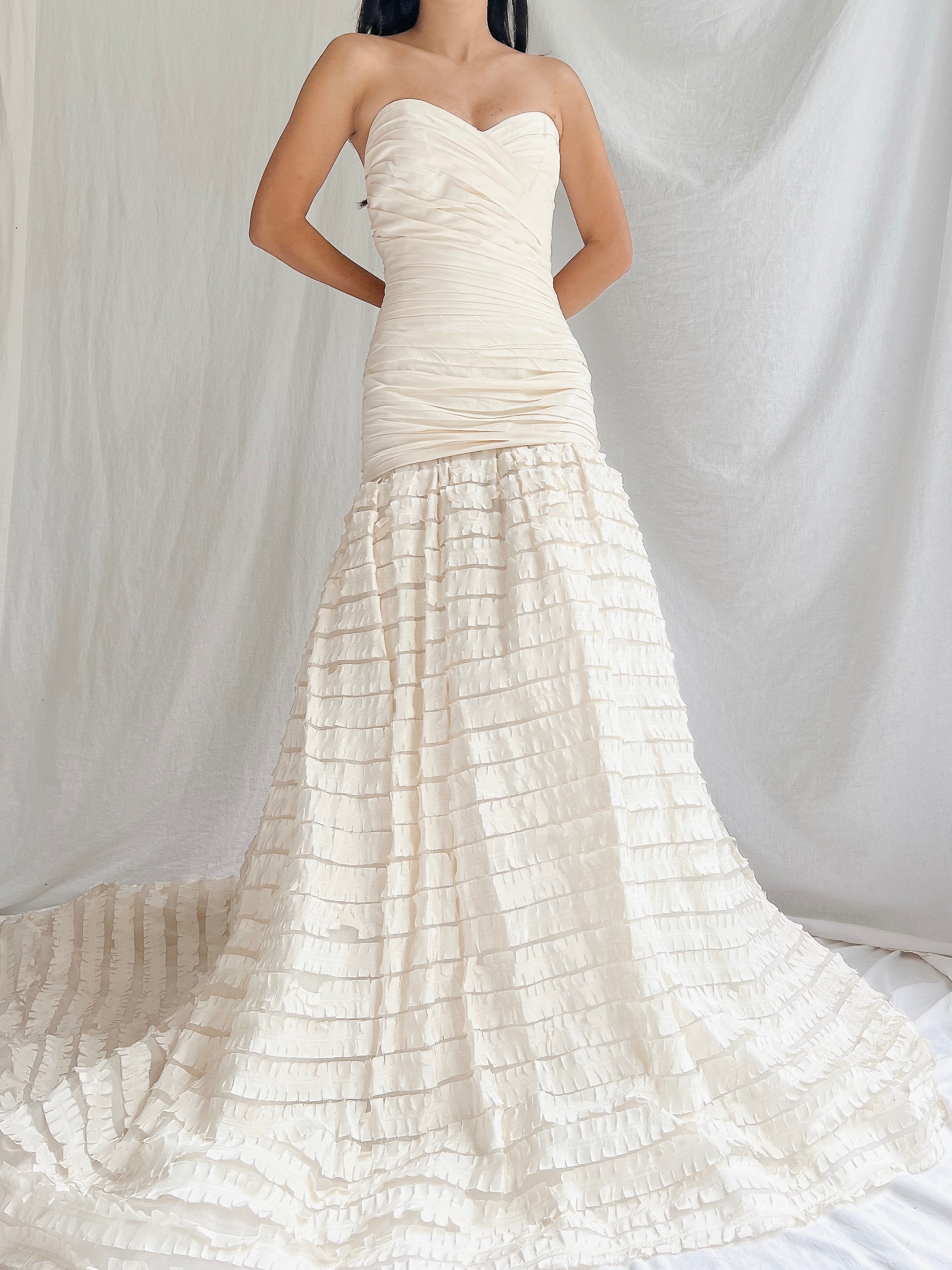 RESERVED Liancarlo Couture Silk Dropped Waist Gown - S/6