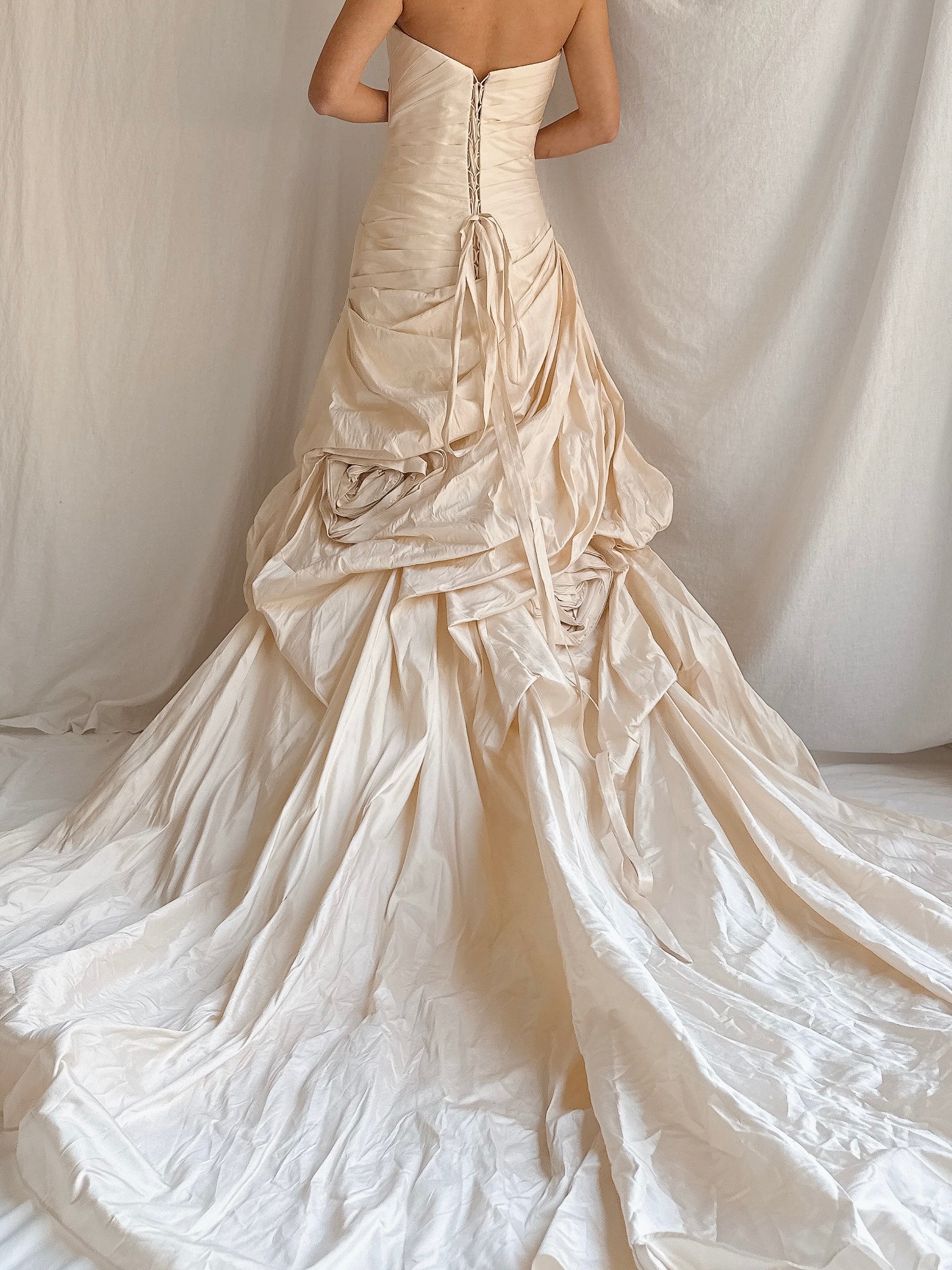 RESERVED for Callie Vintage Martina Liana Silk Draped Gown - S-M