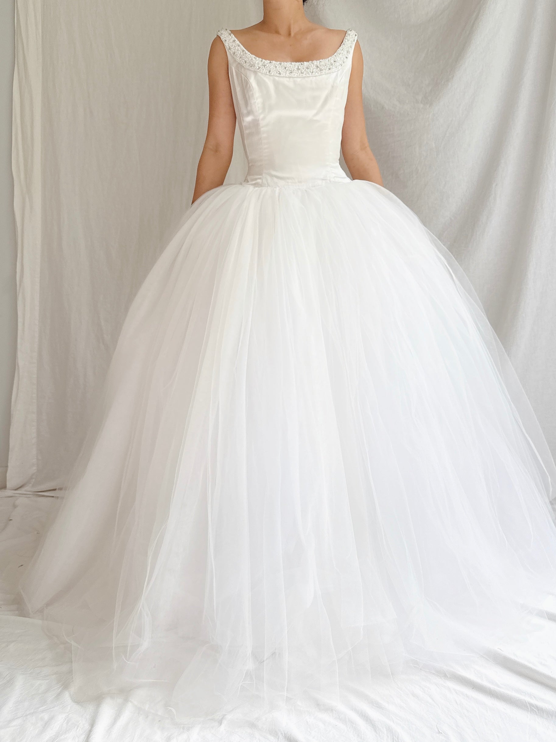 Vintage Diamond Collection Silk and Tulle Gown - S/4
